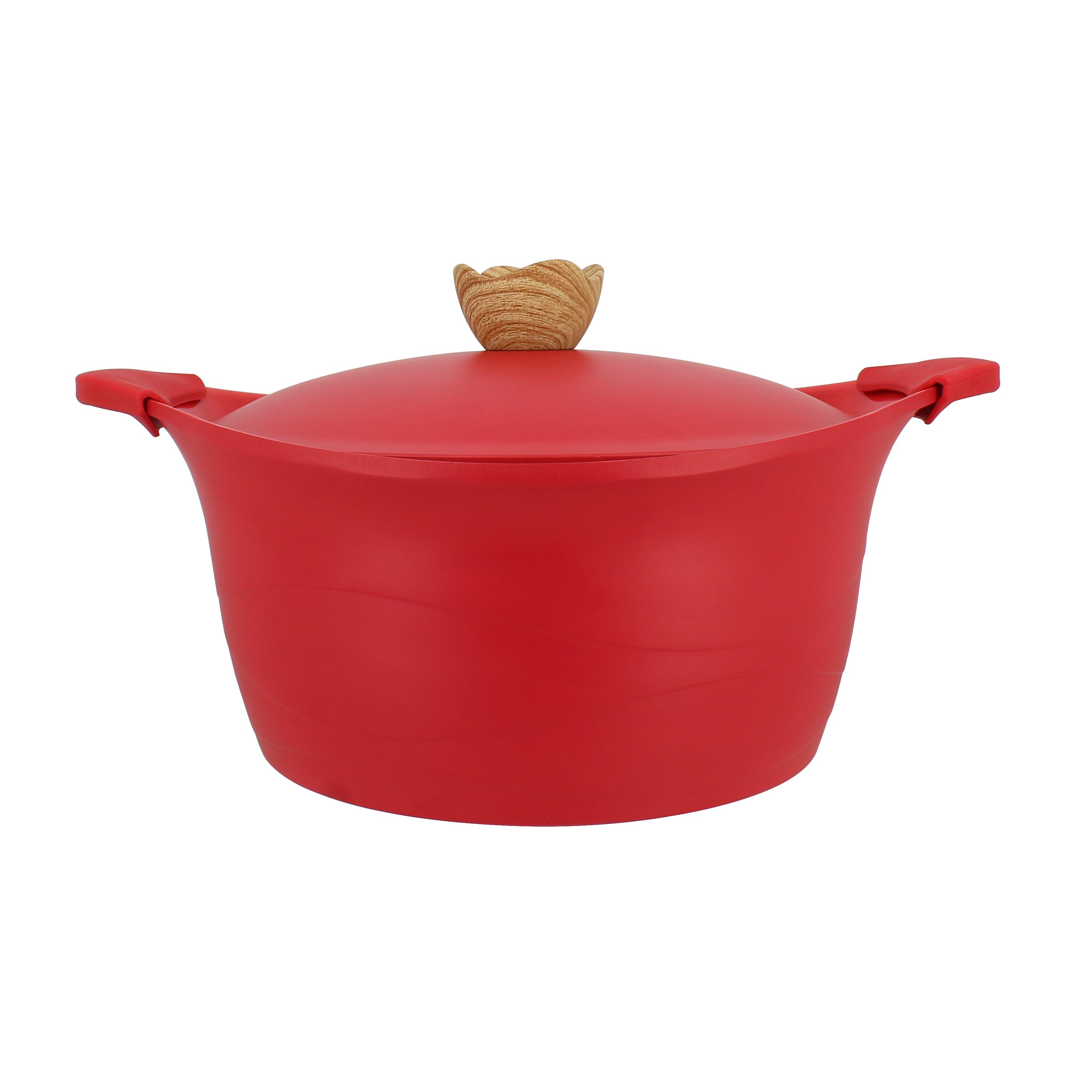 Voir la diapositive 3 : MENASTYL Cocotte en fonte d'aluminium 6 L 28 cm tous feux dont induction rouge