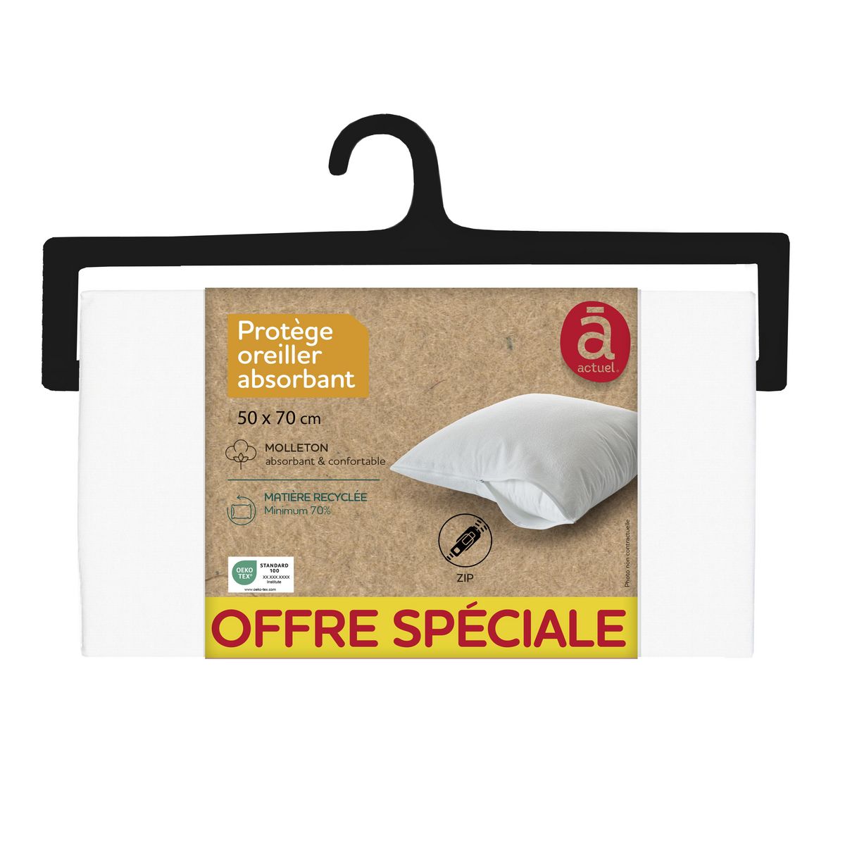 ACTUEL Protège oreiller absorbant & confortable en molleton