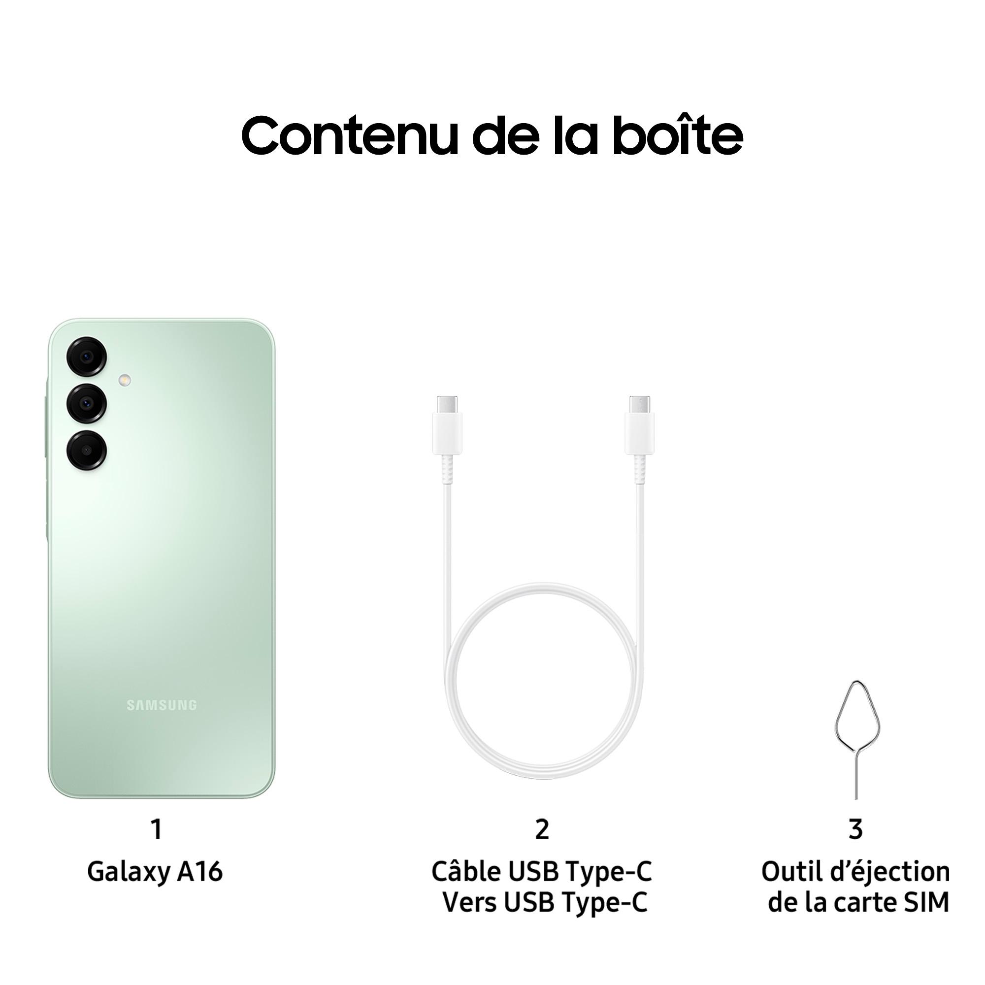 Voir la diapositive 5 : SAMSUNG Galaxy A16 4G 128Go - Vert d'eau