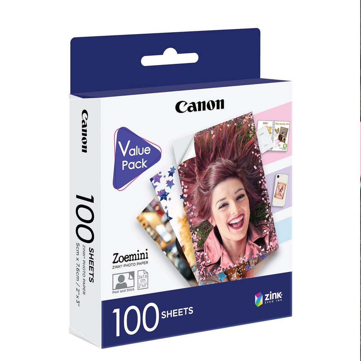 CANON Pack papier photo Zoemini 100 feuilles - Blanc
