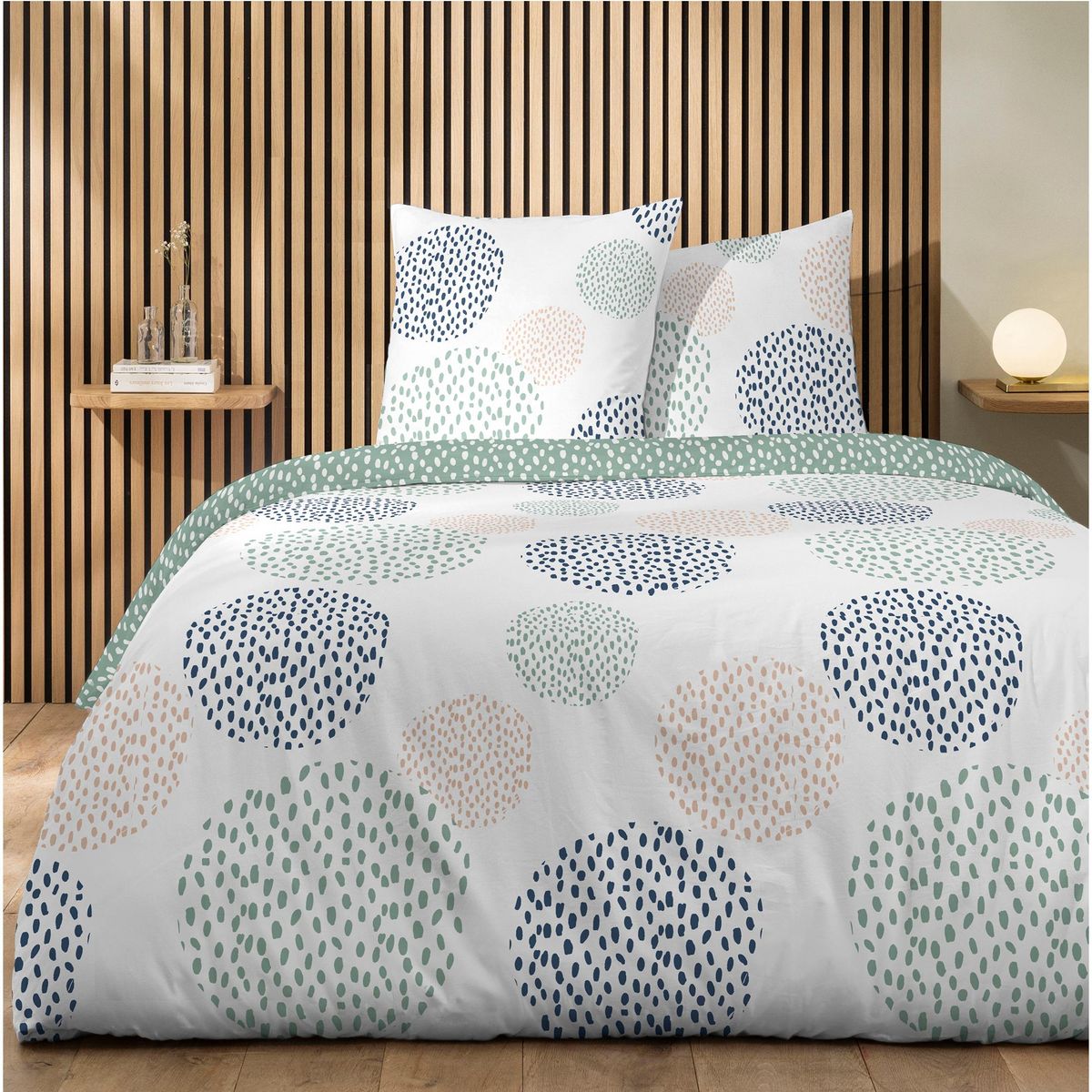 Parure housse de couette en coton 57 fils imprimé KINDU