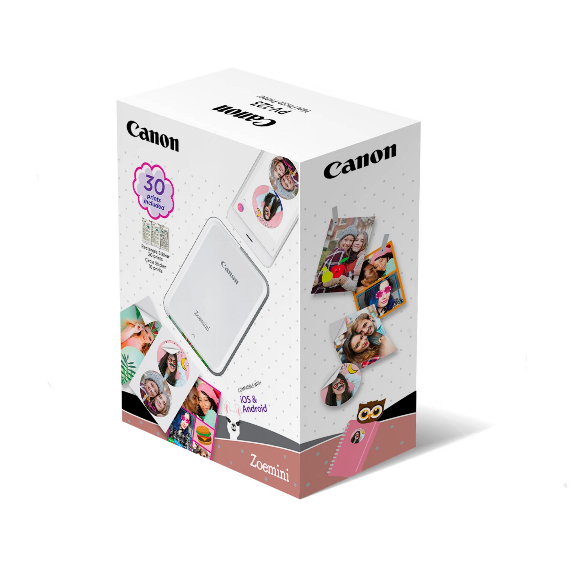 Voir la diapositive 3 : CANON Pack Zoemini 2+ 30 feuilles - Blanc