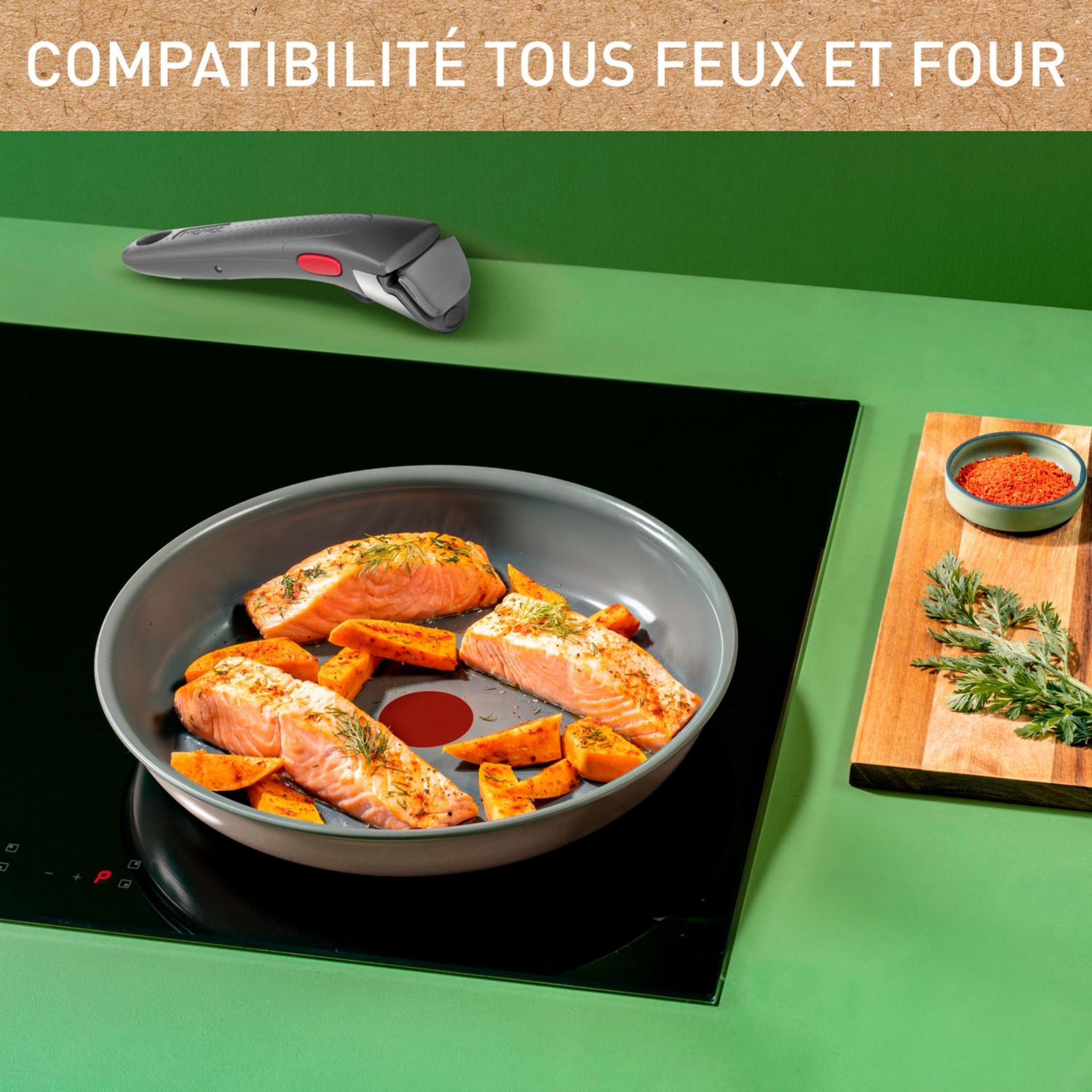 Voir la diapositive 6 : TEFAL Poêle 28 cm aluminium tous feux dont induction REVIVE