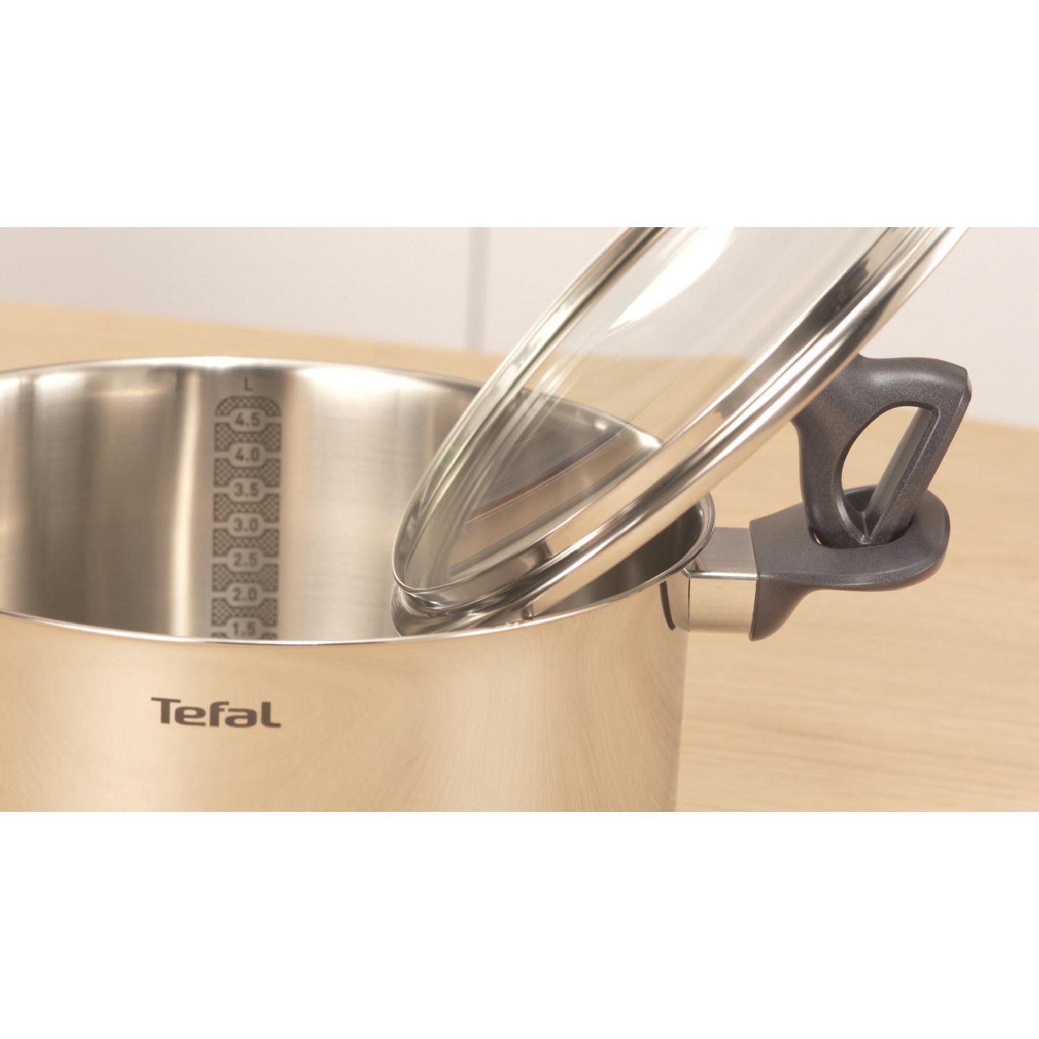 Voir la diapositive 2 : TEFAL Faitout 20 cm inox tous feux dont induction avec couvercle DAILY COOK