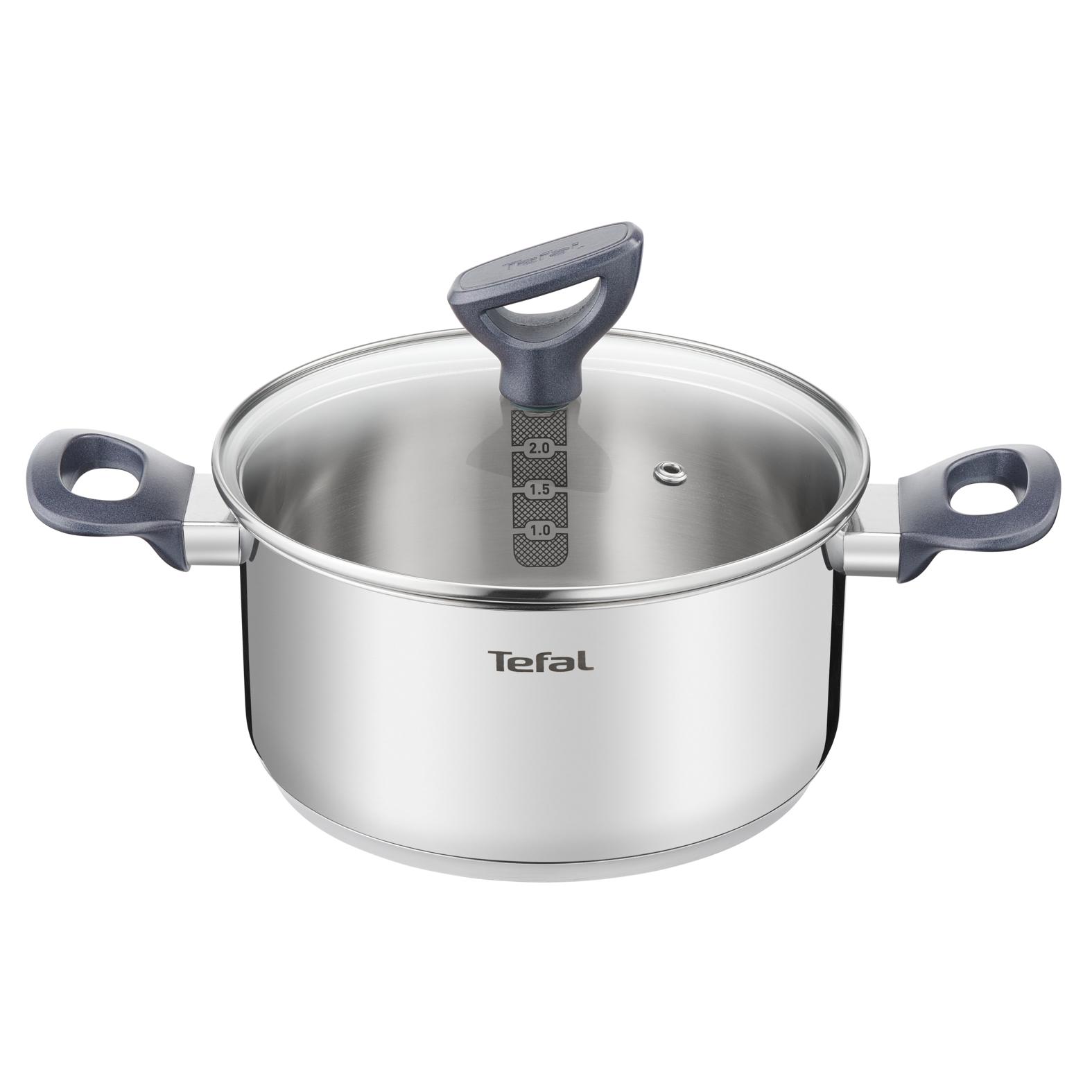 Voir la diapositive 3 : TEFAL Faitout 20 cm inox tous feux dont induction avec couvercle DAILY COOK