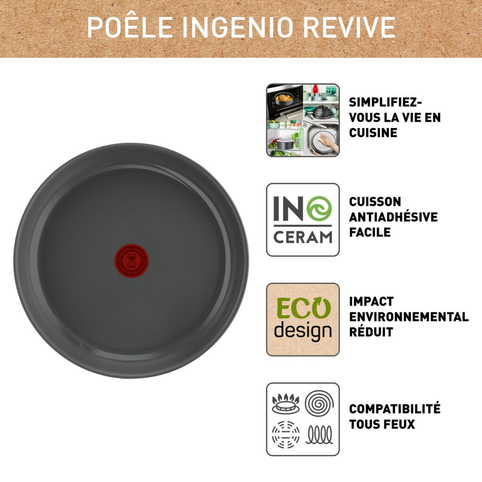 Voir la diapositive 2 : TEFAL Poêle 22 cm tous feux dont induction