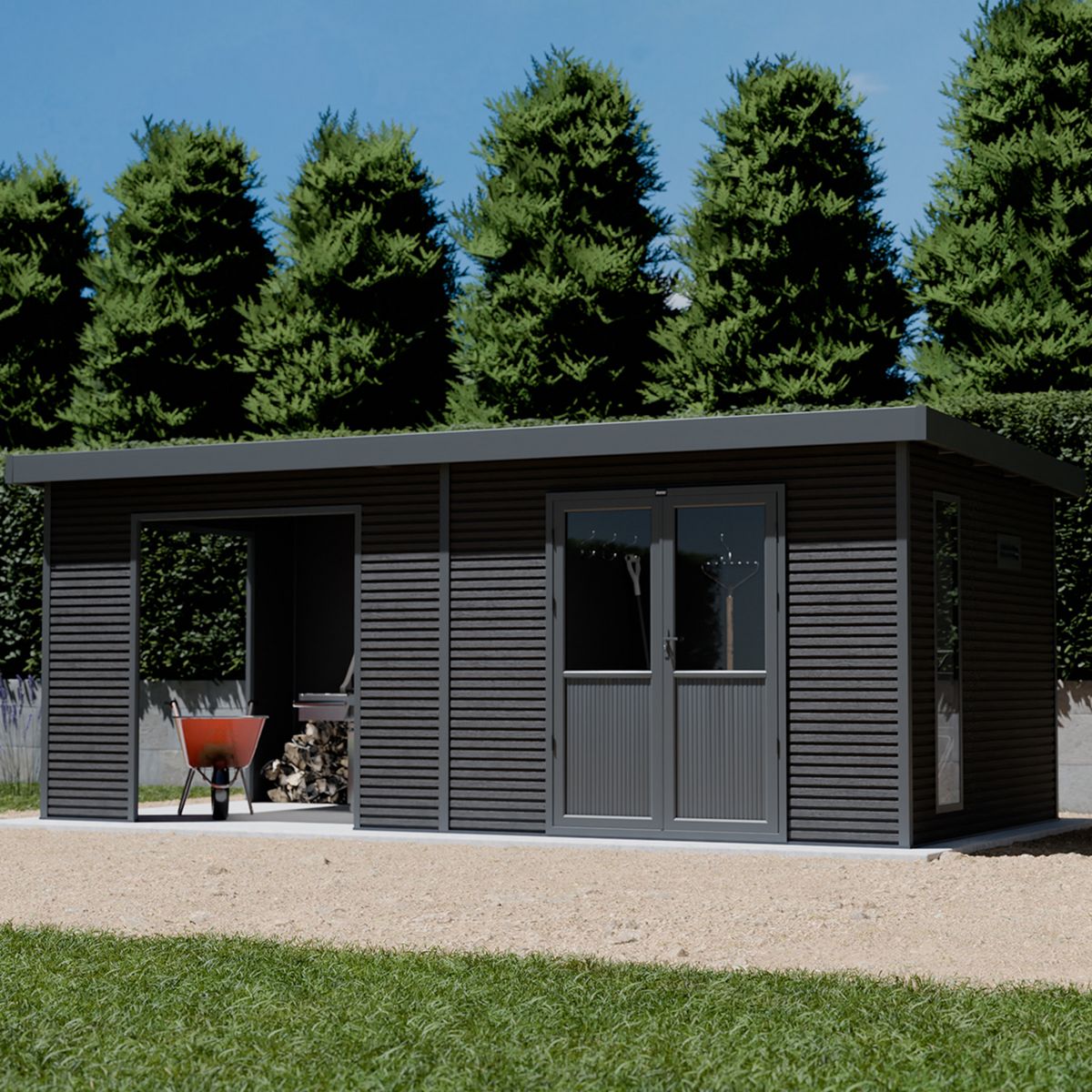 KETER Abri de jardin bois composite anthracite  - 18m² - ONYX 63