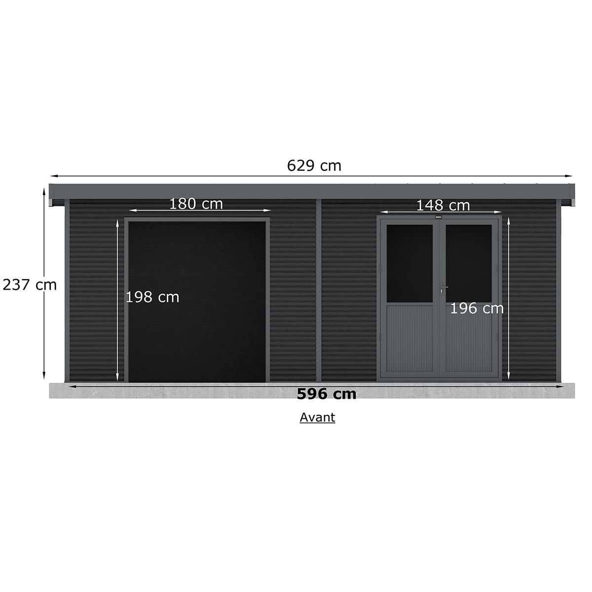 KETER Abri de jardin bois composite anthracite  - 18m² - ONYX 63