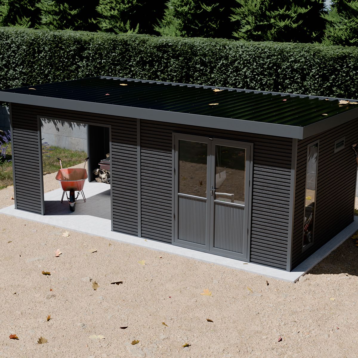 KETER Abri de jardin bois composite anthracite  - 18m² - ONYX 63
