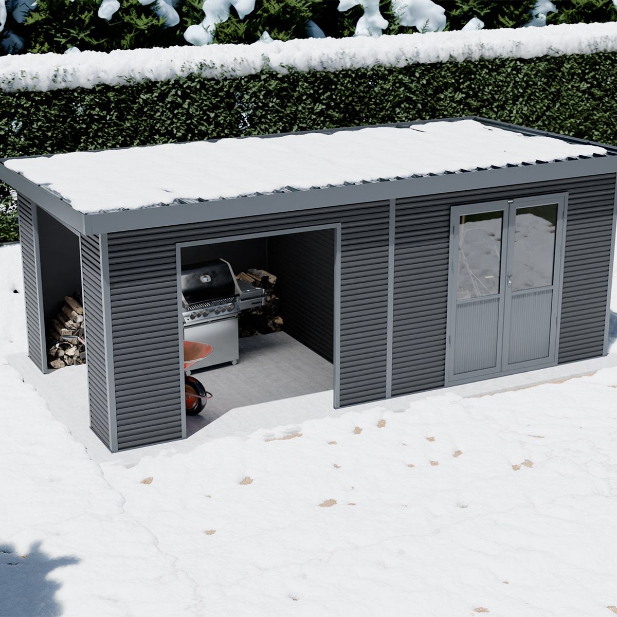 KETER Abri de jardin bois composite anthracite  - 18m² - ONYX 63