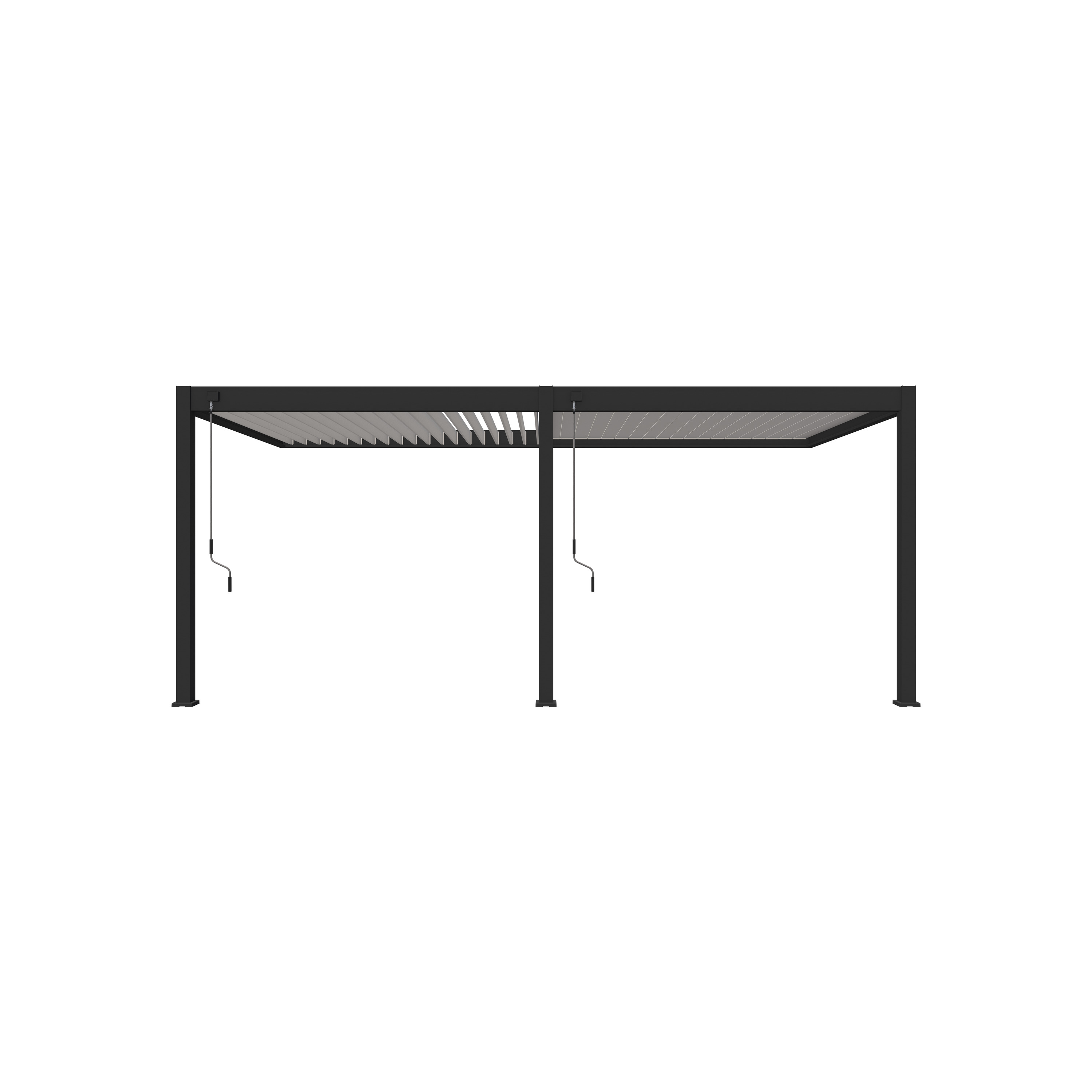 Voir la diapositive 9 : OMBREA Pergola Bioclimatique adossée 3x6 m - Aluminium - Anthracite / Blanc - VS OMBREA®