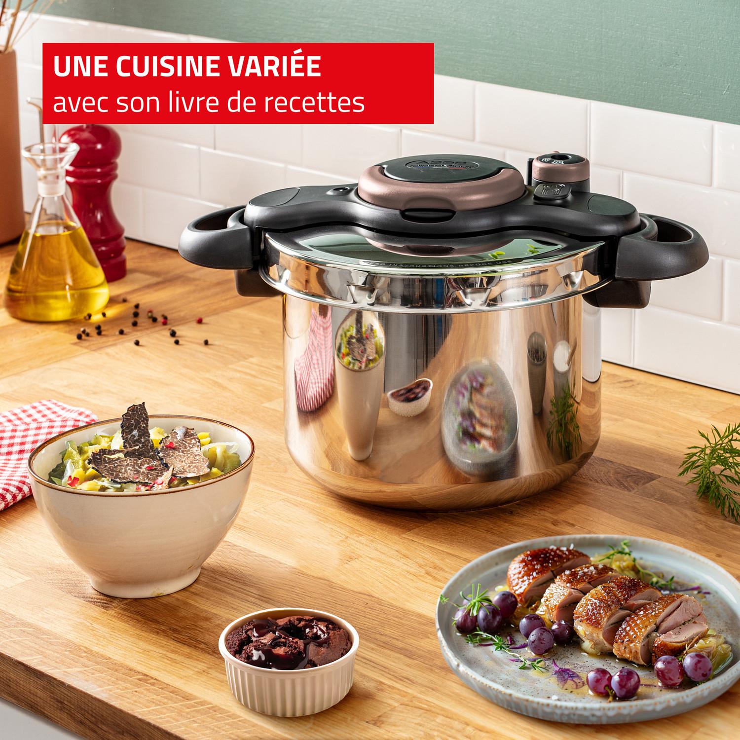 Voir la diapositive 2 : TEFAL Autocuiseur 7.5 L ClispoMinut tous feux dont induction