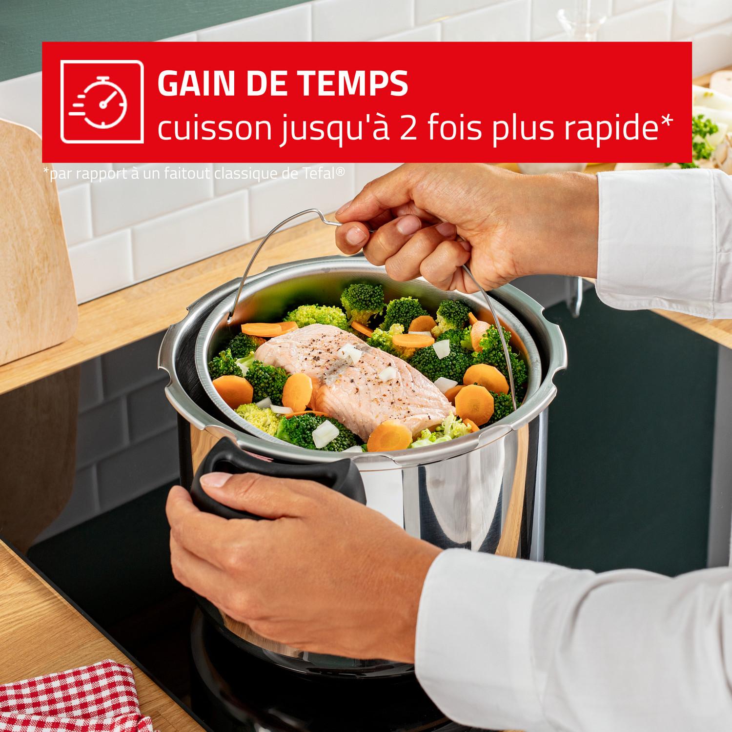Voir la diapositive 3 : TEFAL Autocuiseur 7.5 L ClispoMinut tous feux dont induction