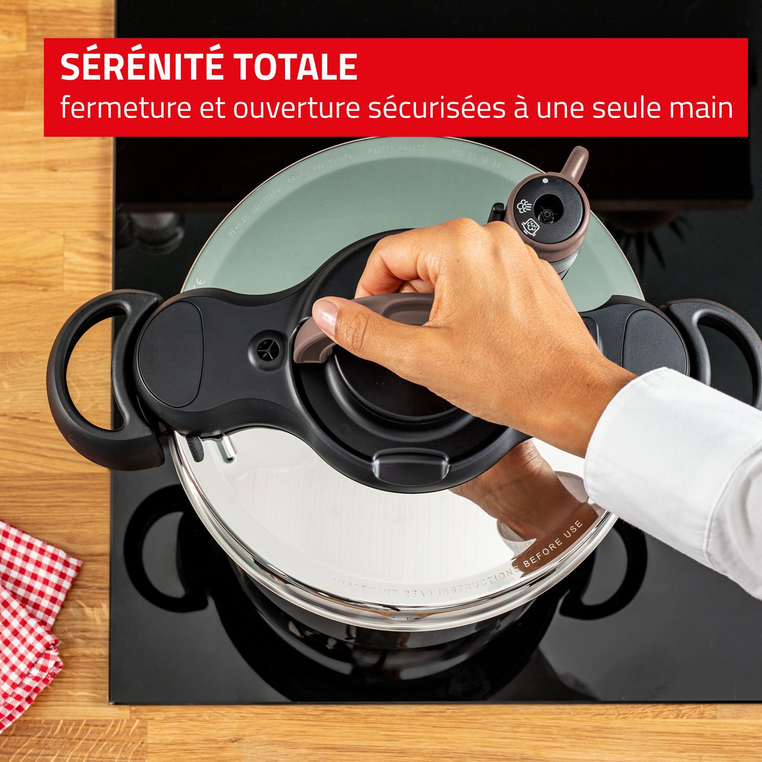 Voir la diapositive 4 : TEFAL Autocuiseur 7.5 L ClispoMinut tous feux dont induction