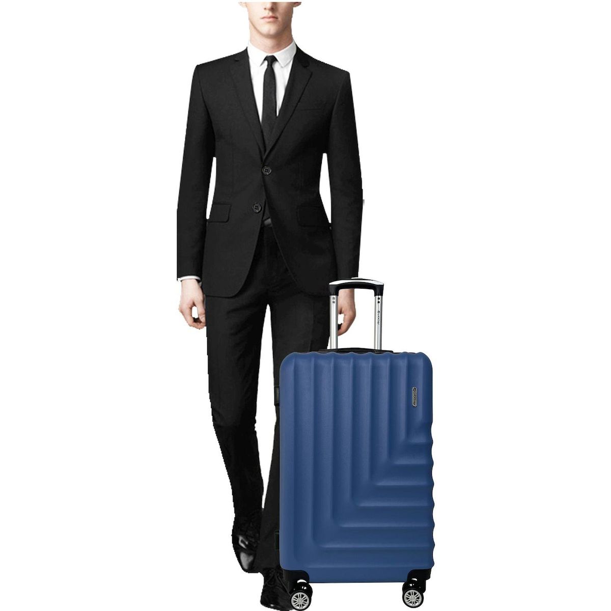 AIRPORT Valise ABS Linear 65cm 8 roues - Bleu