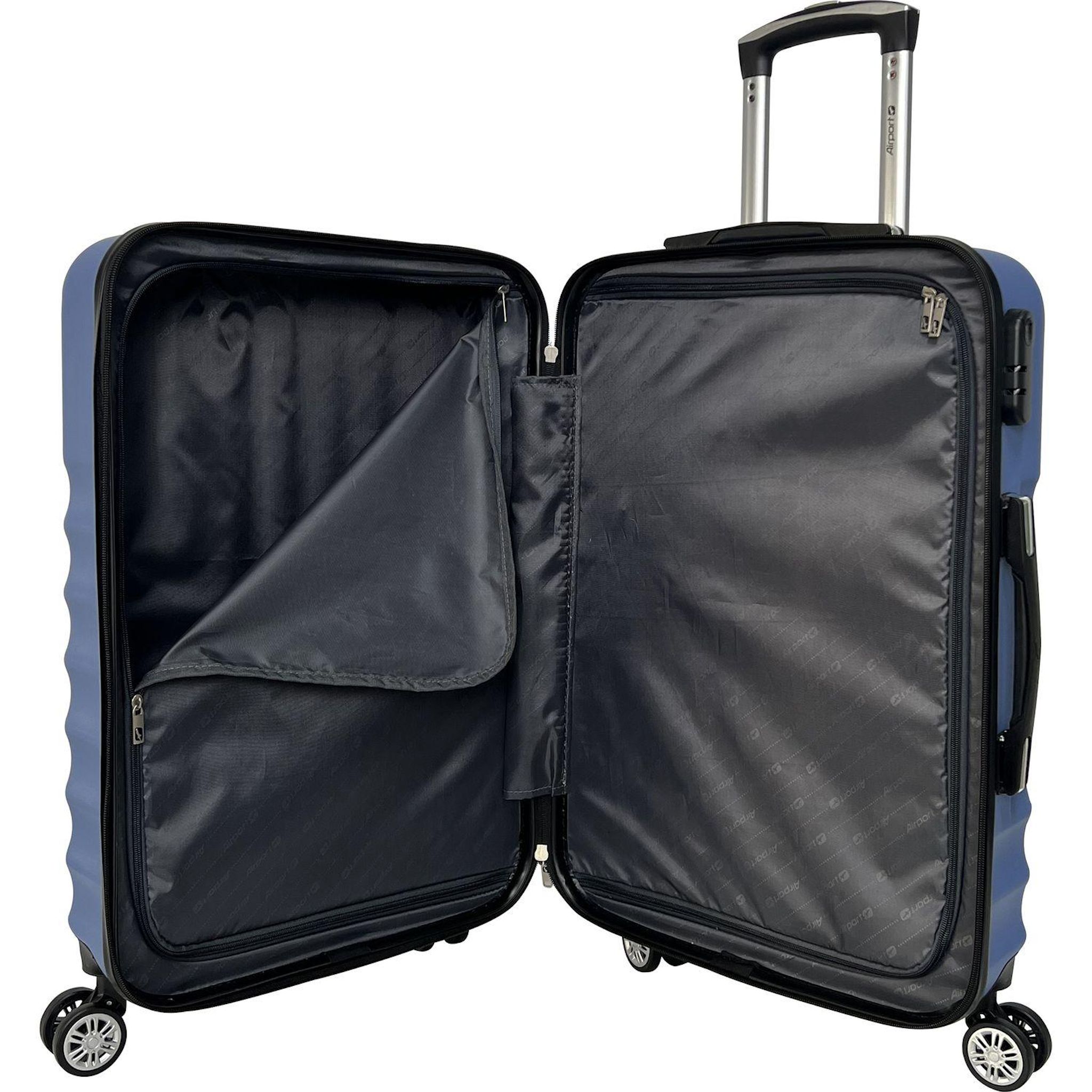 Voir la diapositive 7 : AIRPORT Valise ABS Linear 55cm 8 roues - Bleu