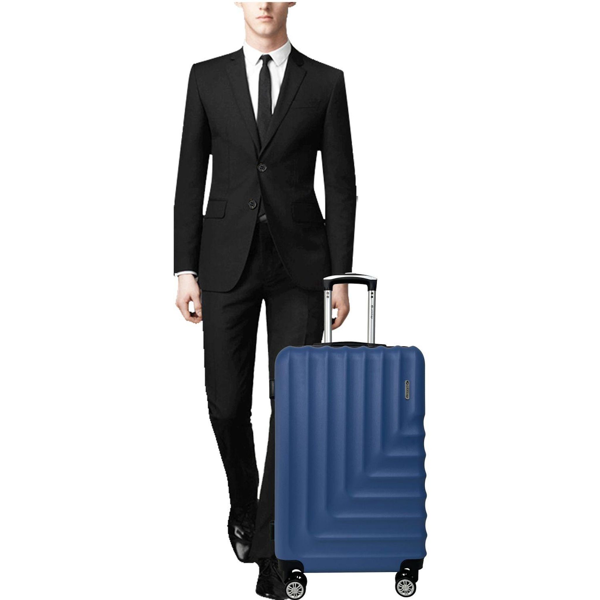 Voir la diapositive 9 : AIRPORT Valise ABS Linear 55cm 8 roues - Bleu