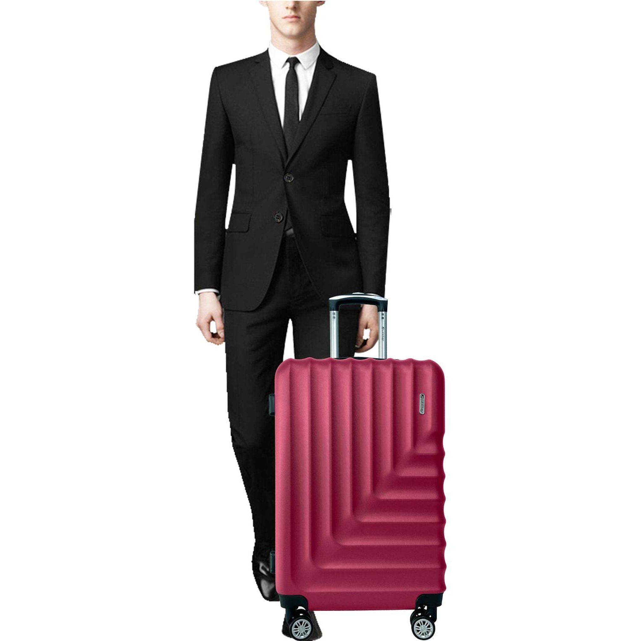 Voir la diapositive 9 : AIRPORT Valise ABS Linear 65cm 8 roues - Burgundy