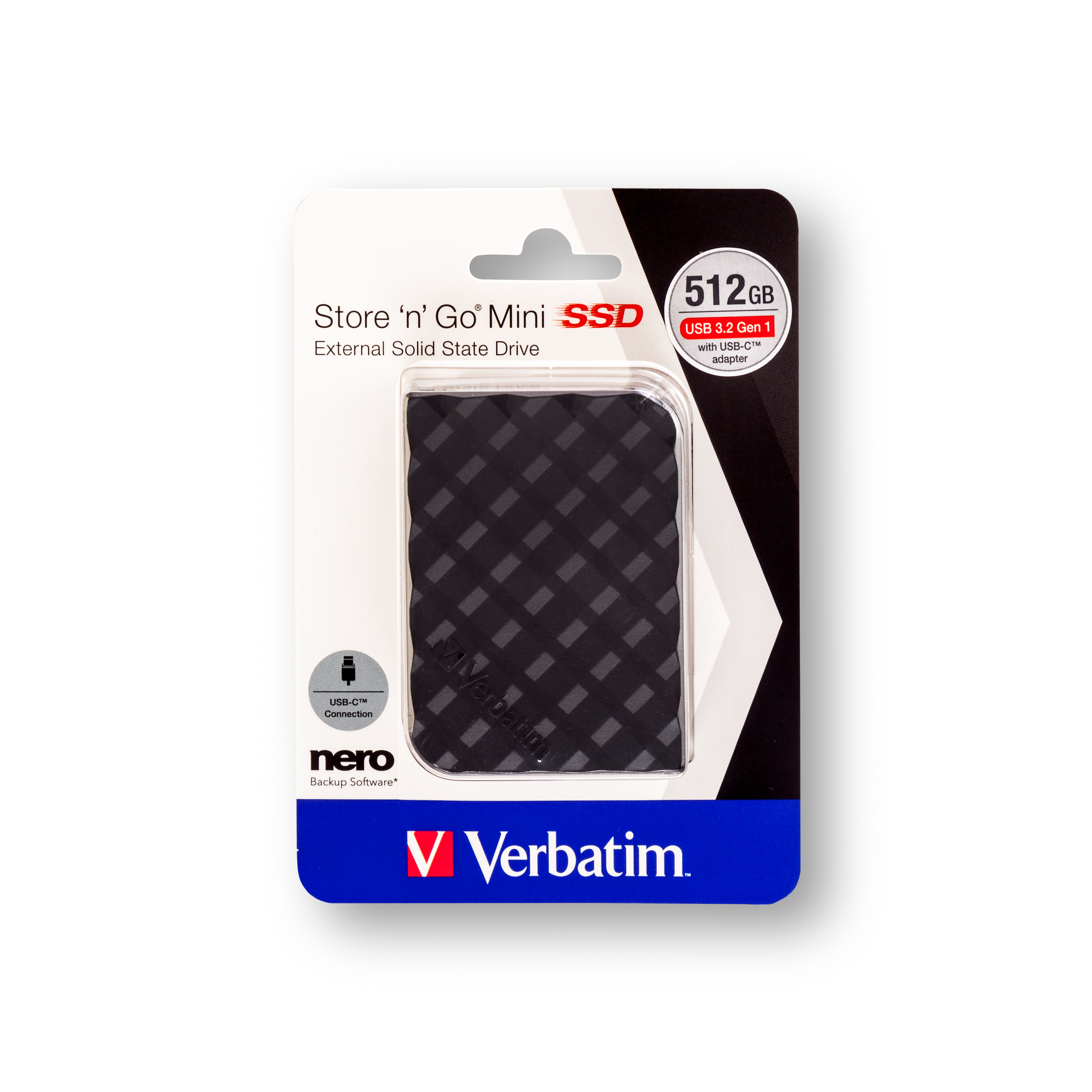 Voir la diapositive 3 : VERBATIM Disque Dur Externe Storengo SSD Mini 512Go - Noir