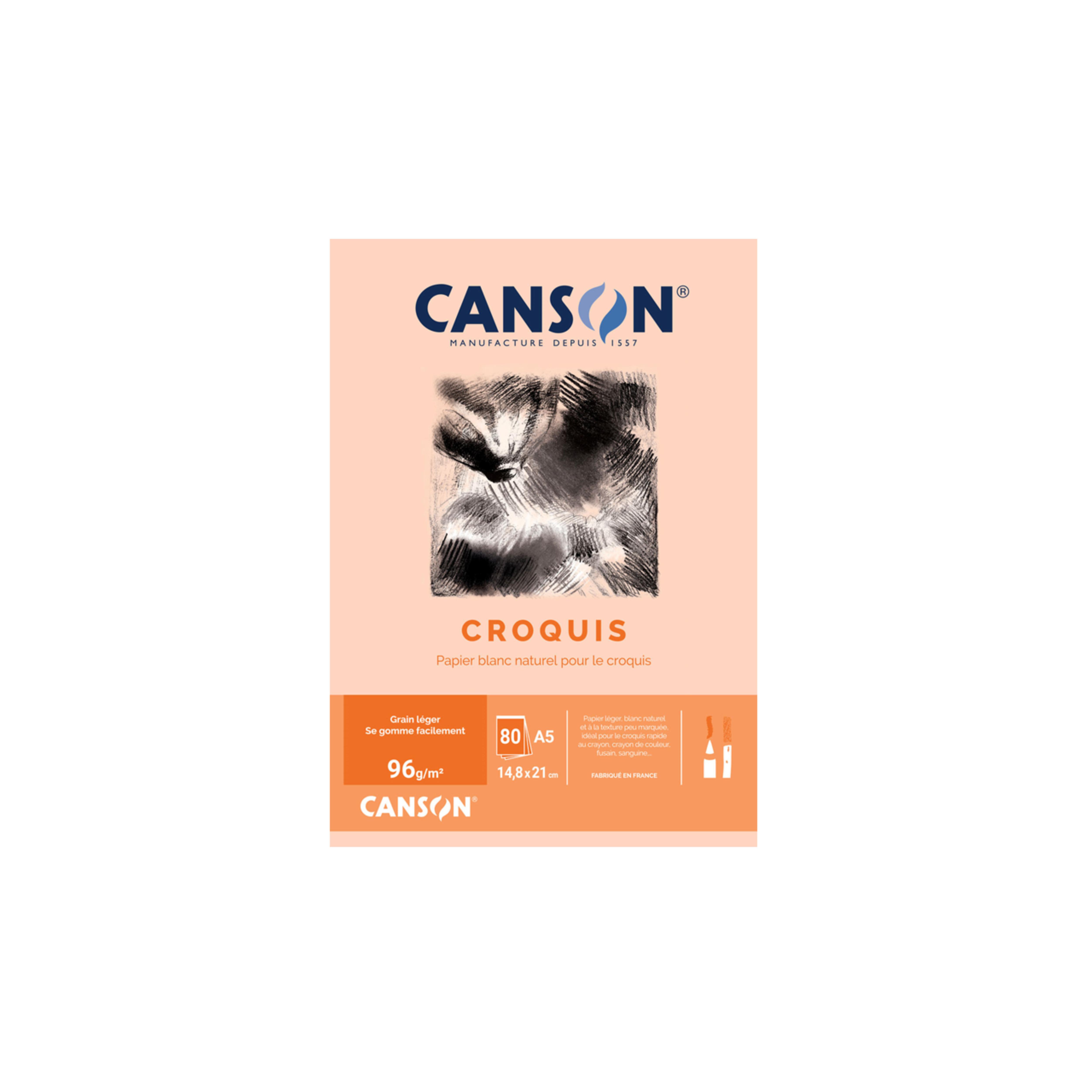 CANSON Bloc croquis 96g x80 feuilles A5