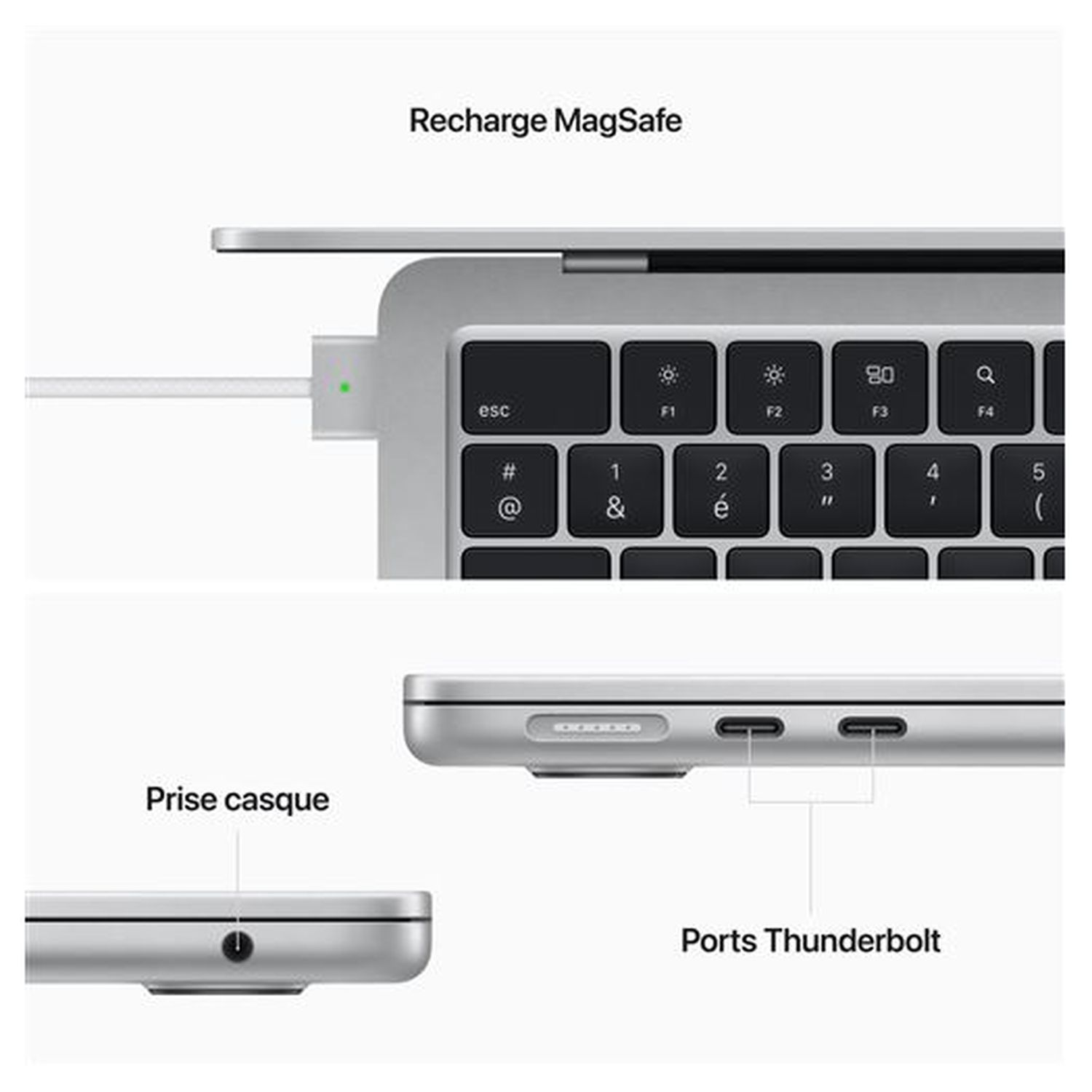 Voir la diapositive 8 : APPLE Ordinateur portable MacBook  Air 13" 256Go - Gris