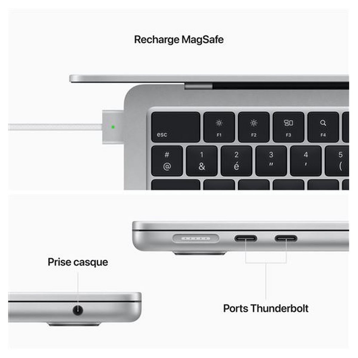 APPLE Ordinateur portable MacBook  Air 13" 256Go - Gris