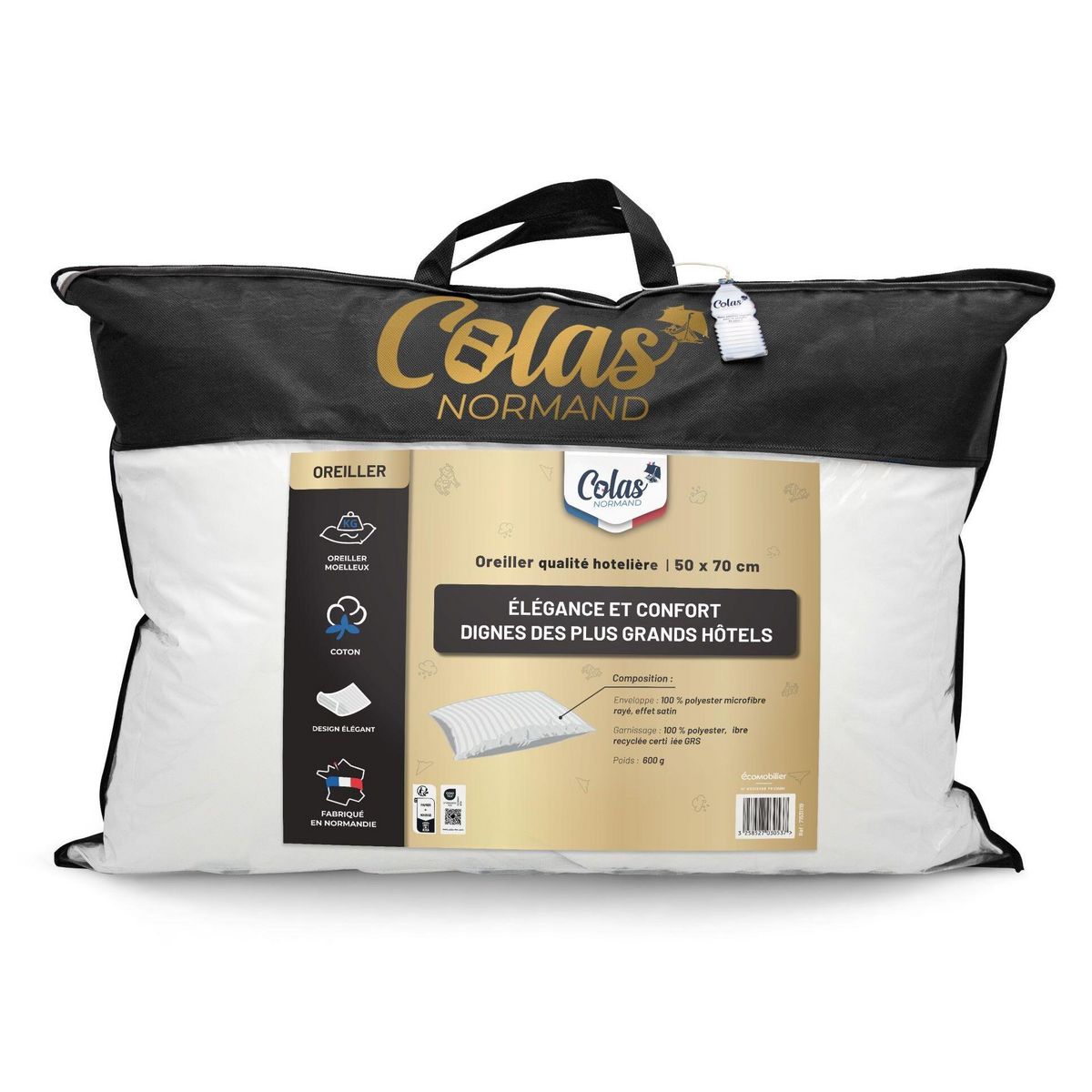 COLAS Oreiller moelleux en coton