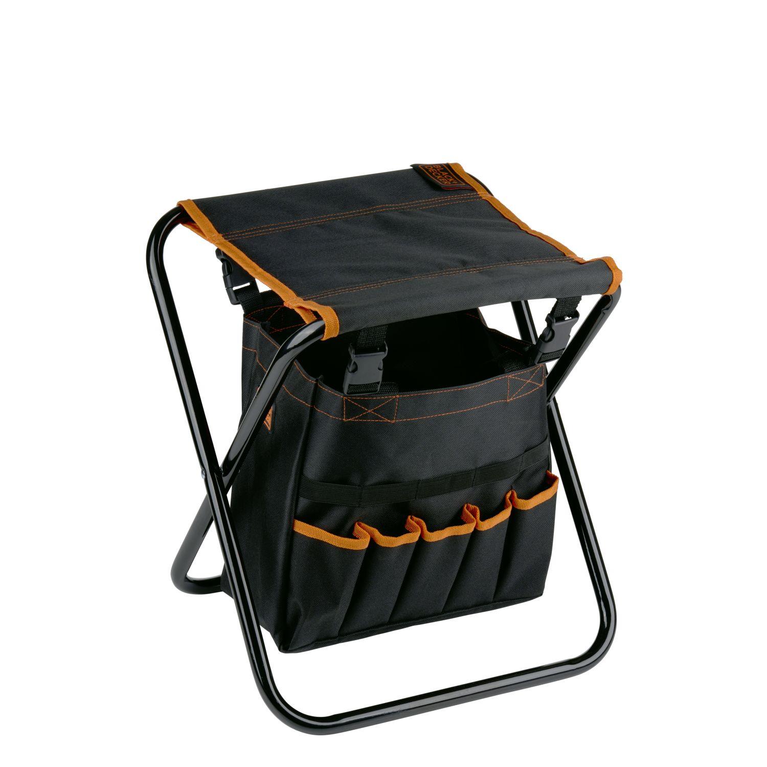 Voir la diapositive 2 : BLACK ET DECKER Tabouret de jardin avec sac à outils