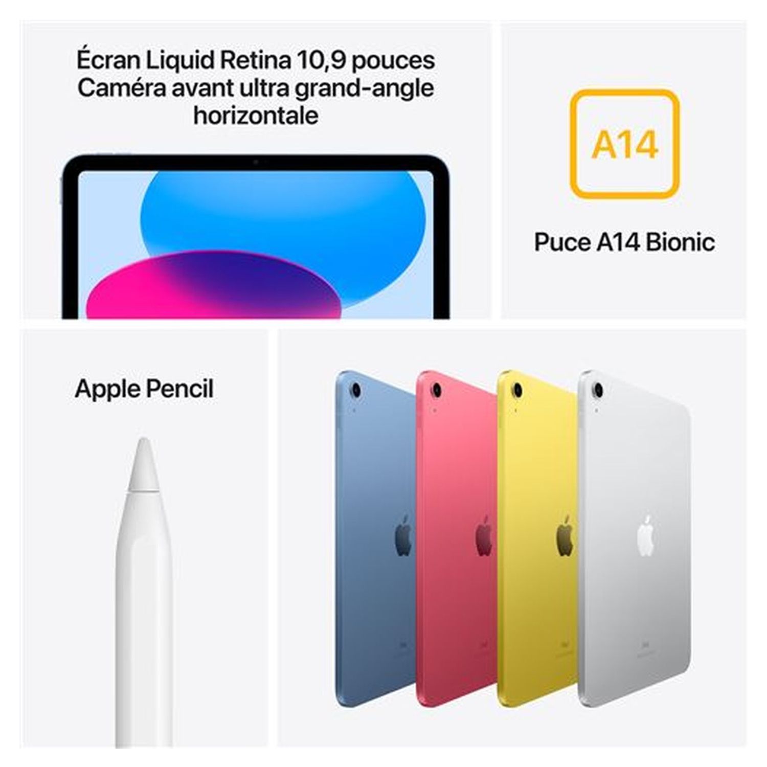 Voir la diapositive 5 : APPLE Tablette iPad 64Go 10.9 Pouces - Jaune