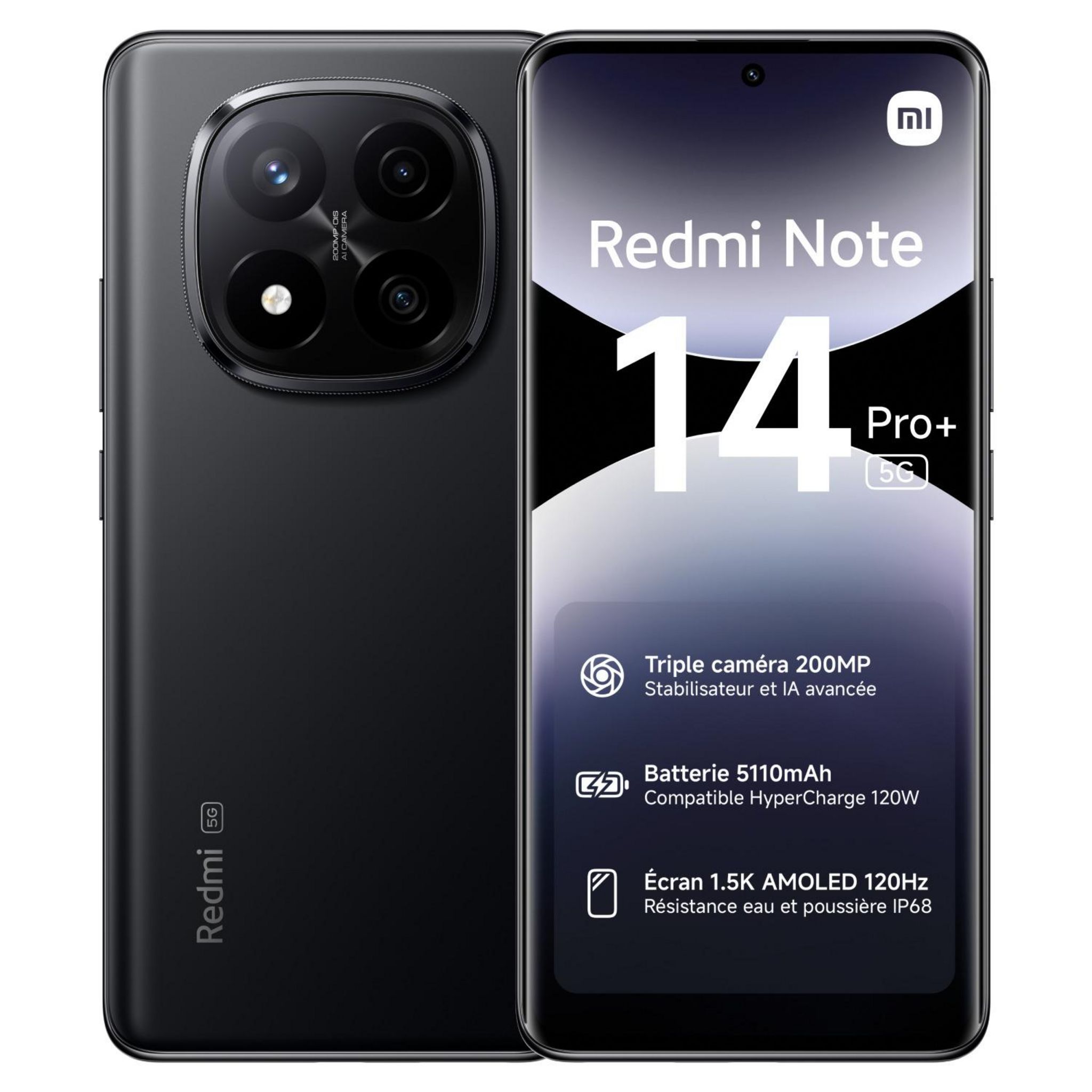 Voir la diapositive 2 : XIAOMI Redmi Note 14 Pro+ 5G 512Go - Noir