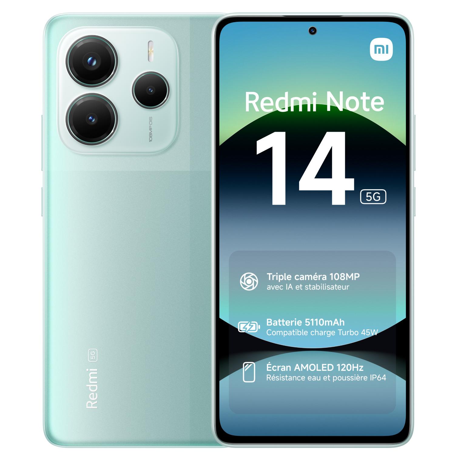 Voir la diapositive 10 : XIAOMI Redmi Note 14 5G 256Go - Vert