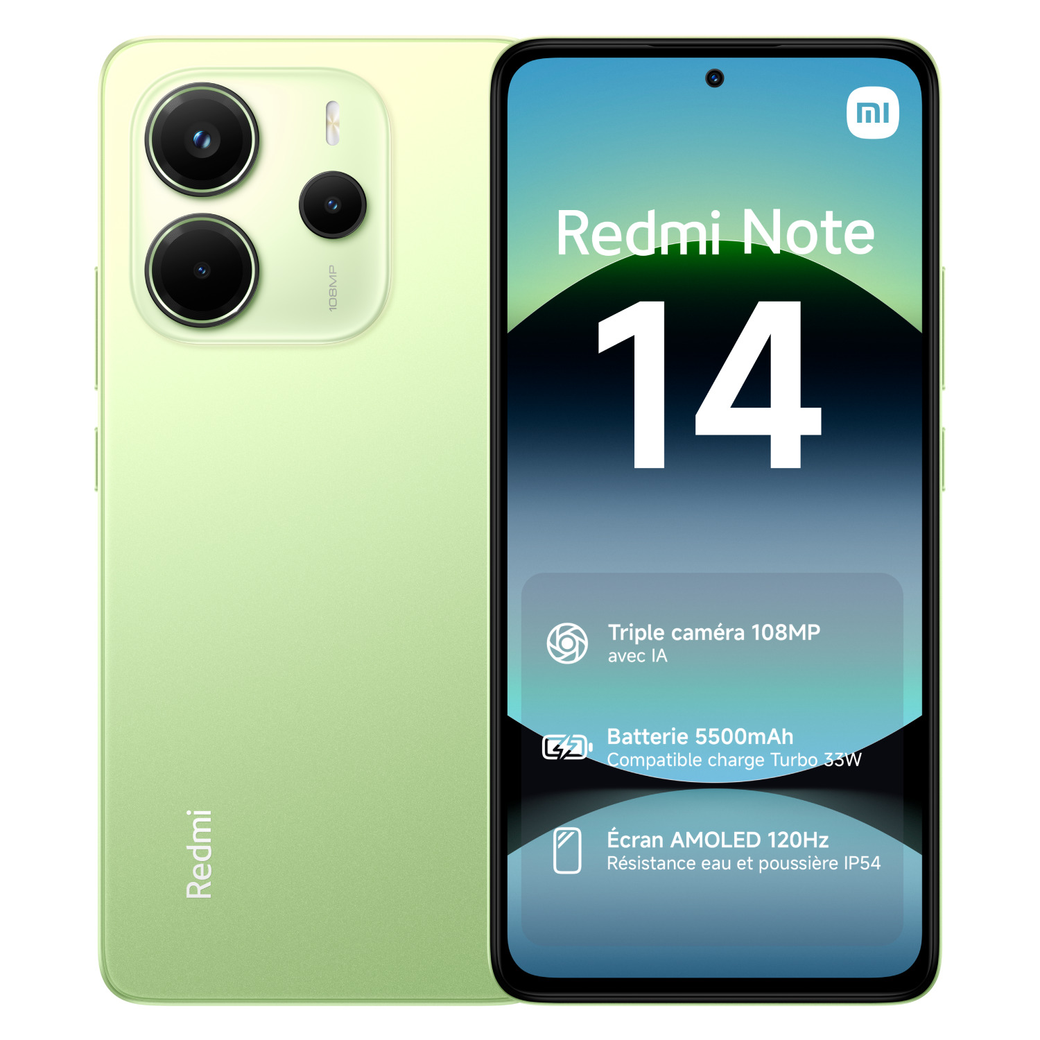 Voir la diapositive 2 : XIAOMI Redmi Note 14 4G 256Go - Vert