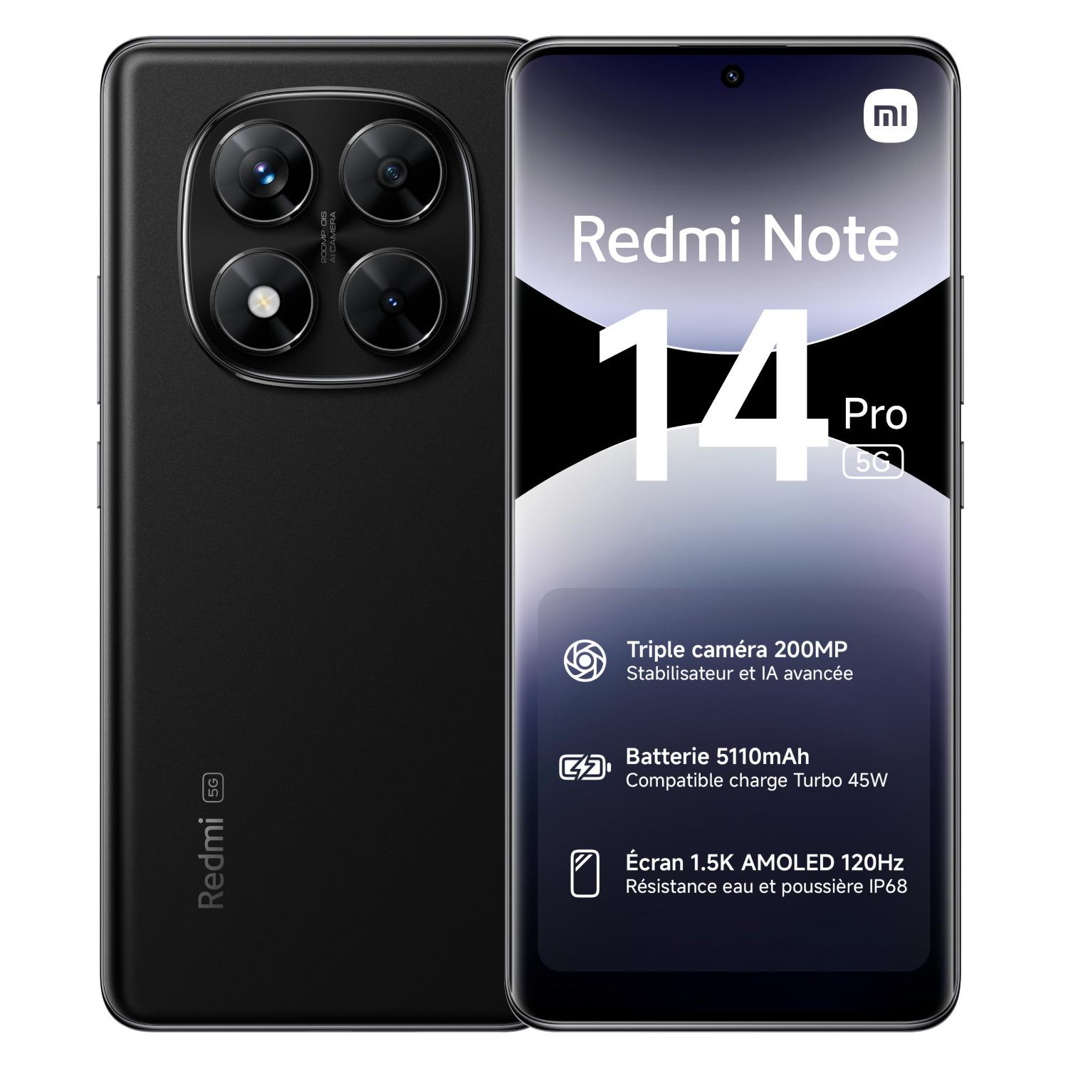 Voir la diapositive 10 : XIAOMI Redmi Note 14 Pro 5G 256Go - Noir