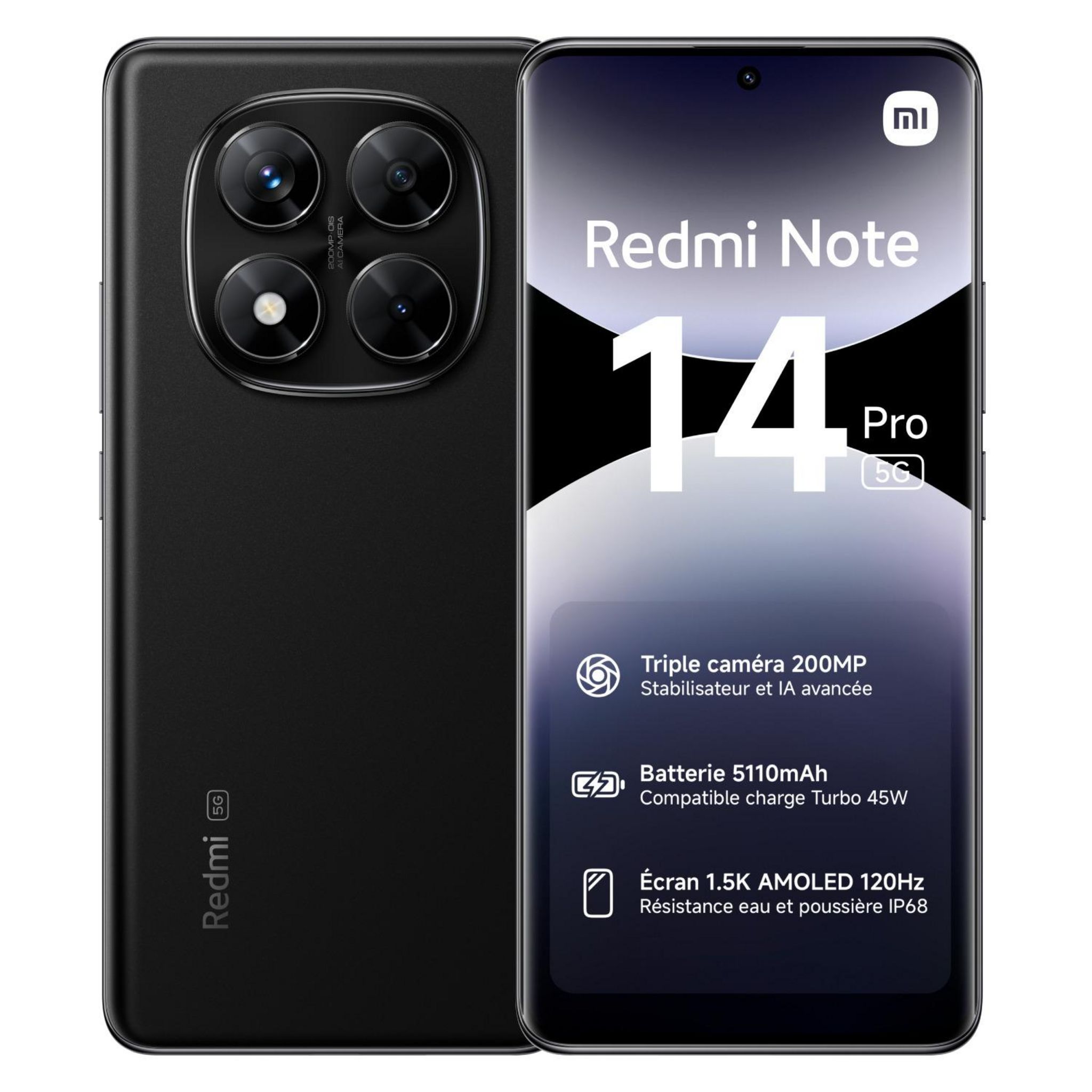 Voir la diapositive 10 : XIAOMI Redmi Note 14 Pro 5G 256Go - Noir