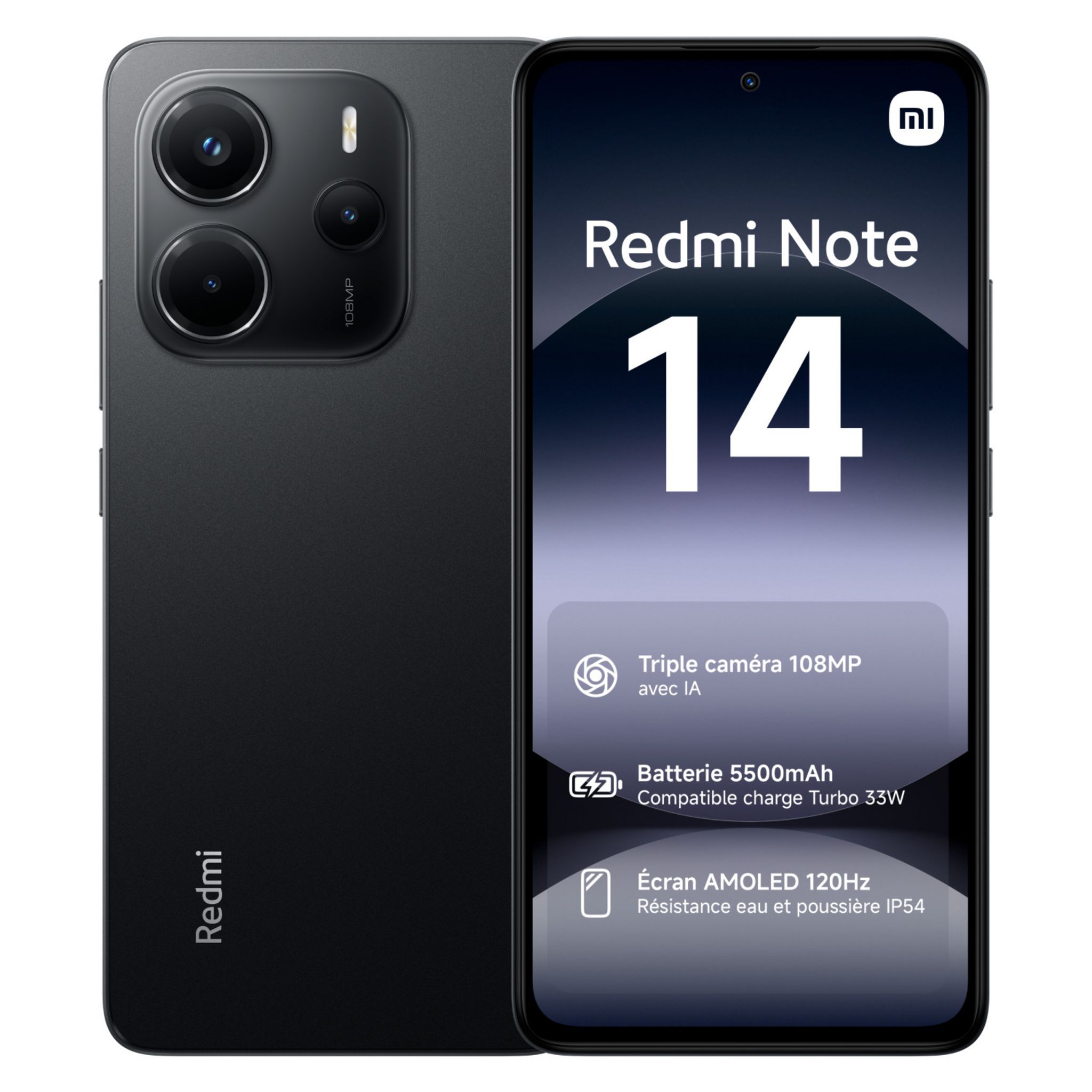 Voir la diapositive 2 : XIAOMI Redmi Note 14 4G 256Go - Noir
