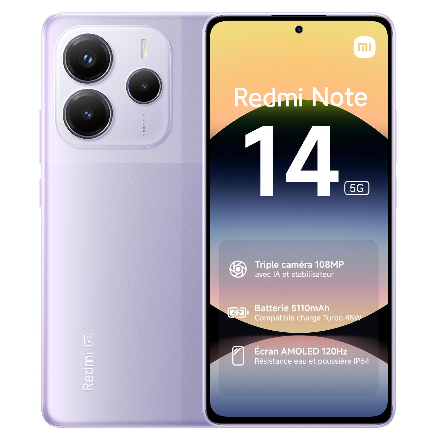 Voir la diapositive 10 : XIAOMI Redmi Note 14 5G 256Go - Violet