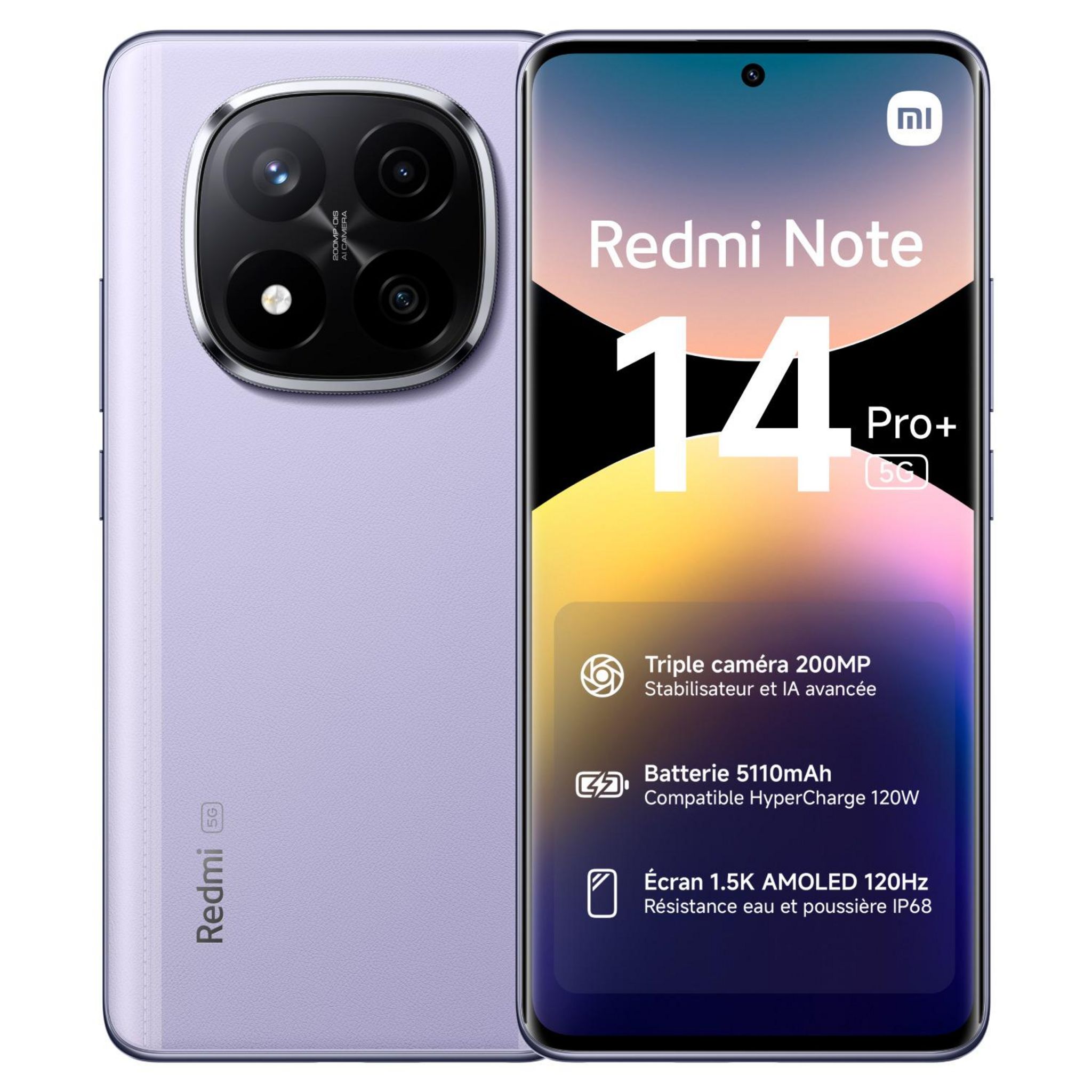 Voir la diapositive 2 : XIAOMI Redmi Note 14 Pro+ 5G 512Go - Violet