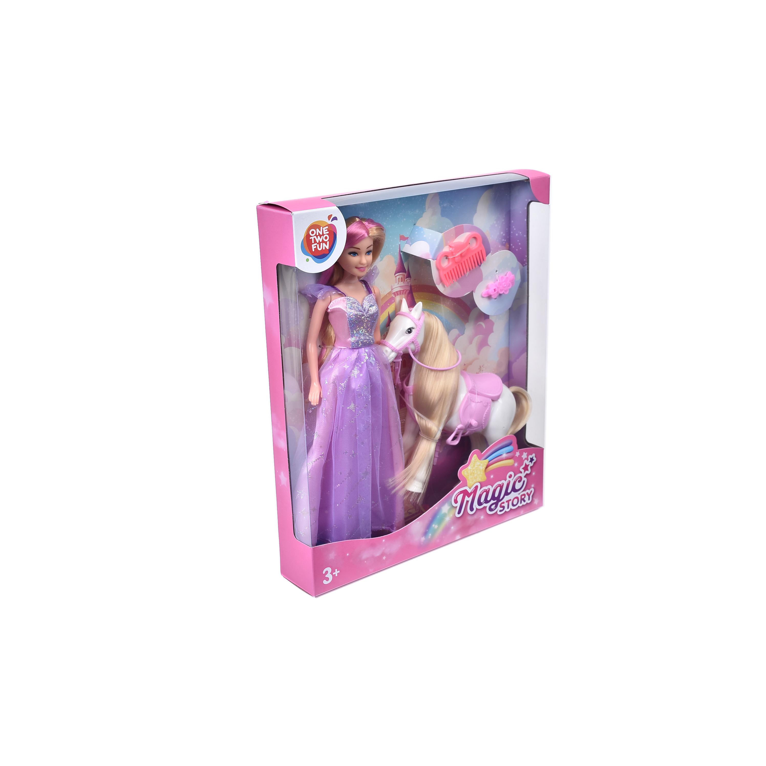 ONE TWO FUN Set ma poupée princesse et son poney Magic story
