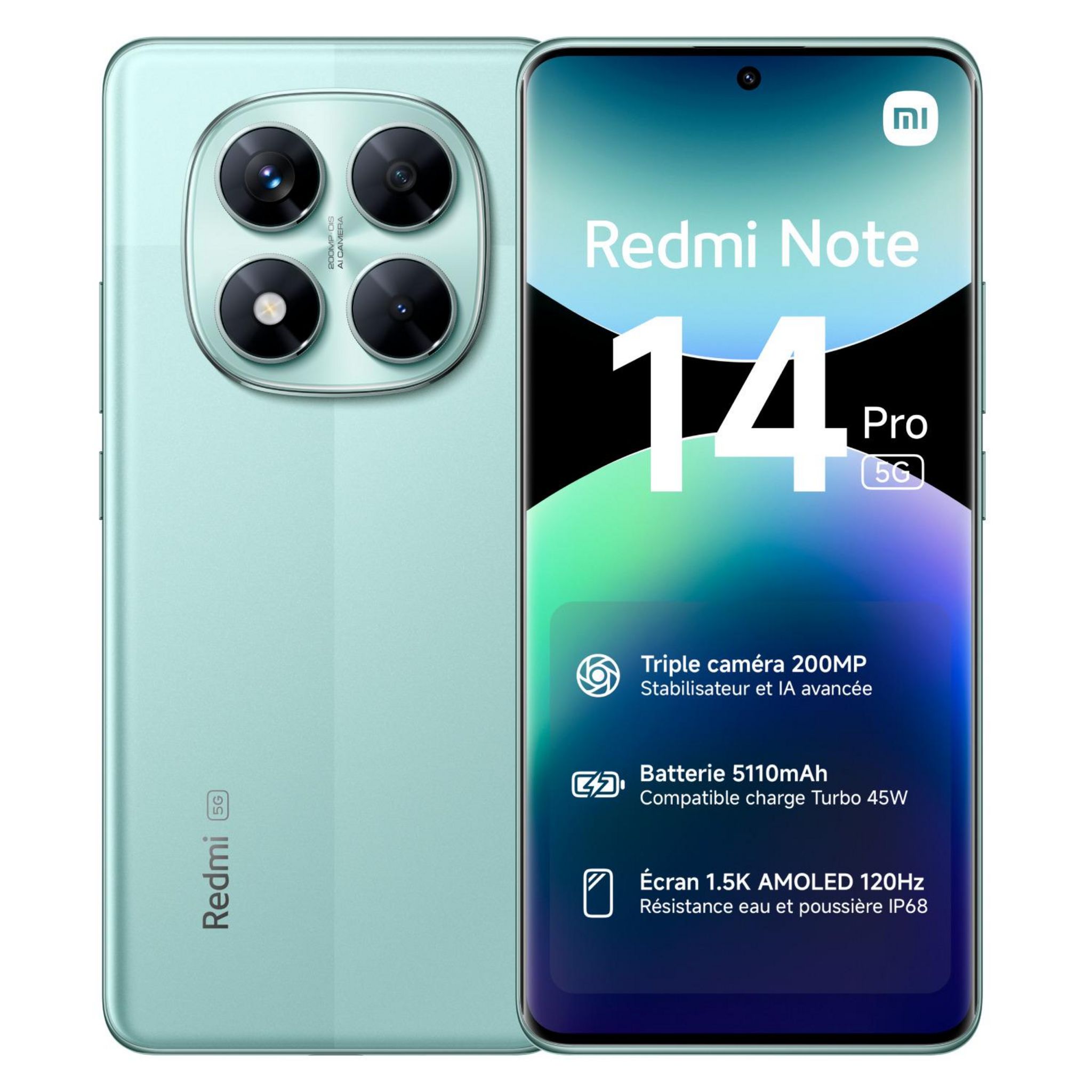 Voir la diapositive 10 : XIAOMI Redmi Note 14 Pro 5G 256Go - Vert