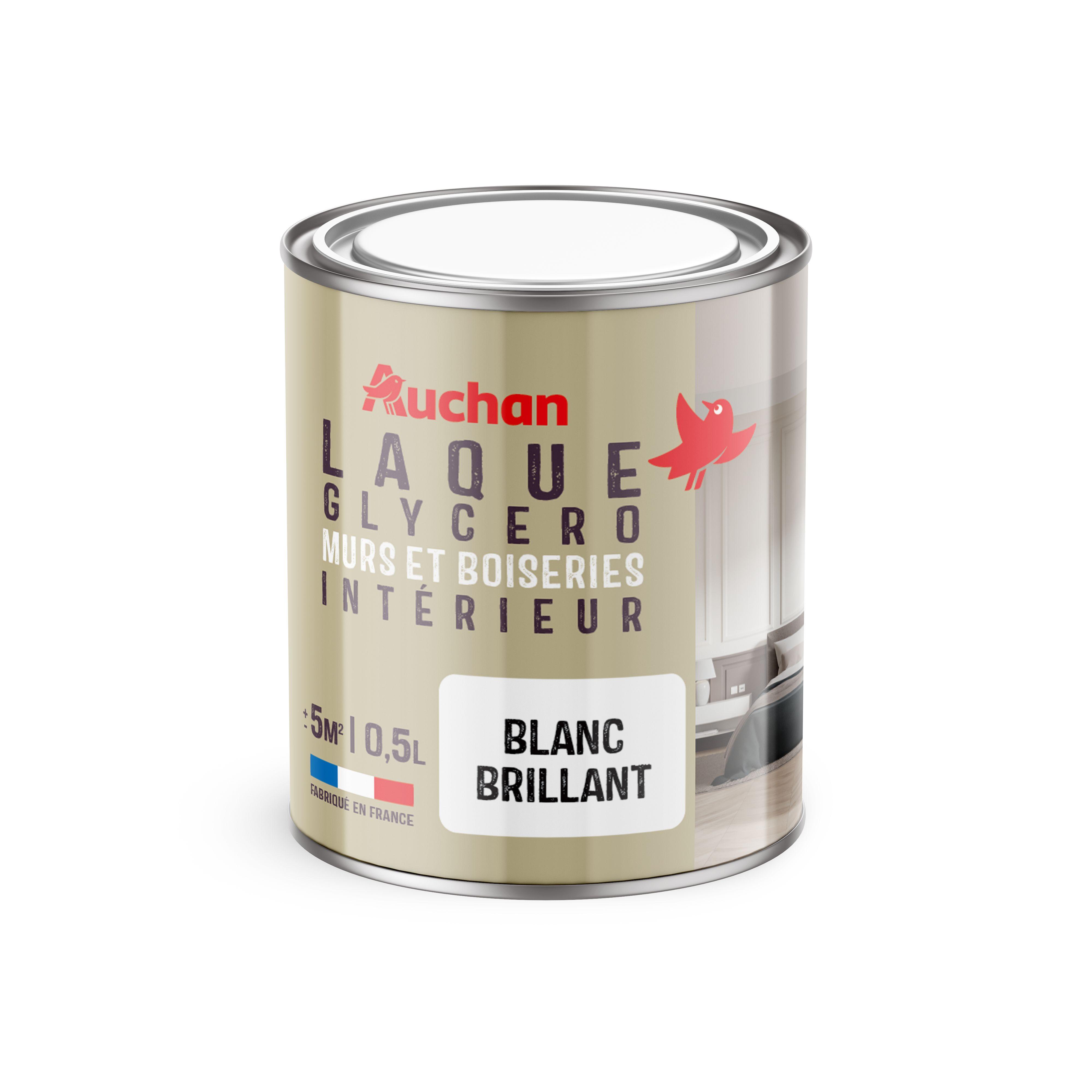 AUCHAN Laque glycero blanc brillant 0,5l