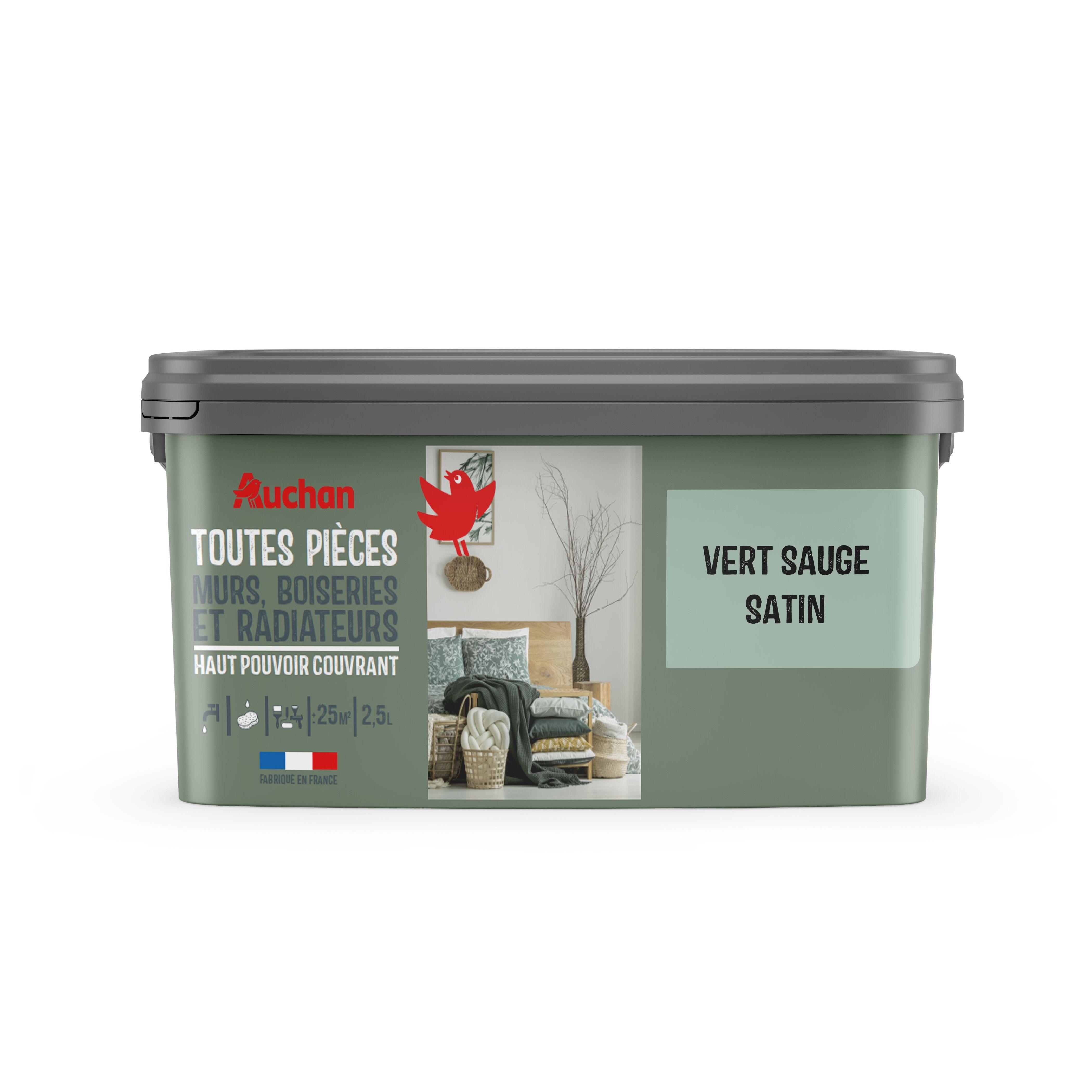 AUCHAN Peinture vert sauge satin 2,5l