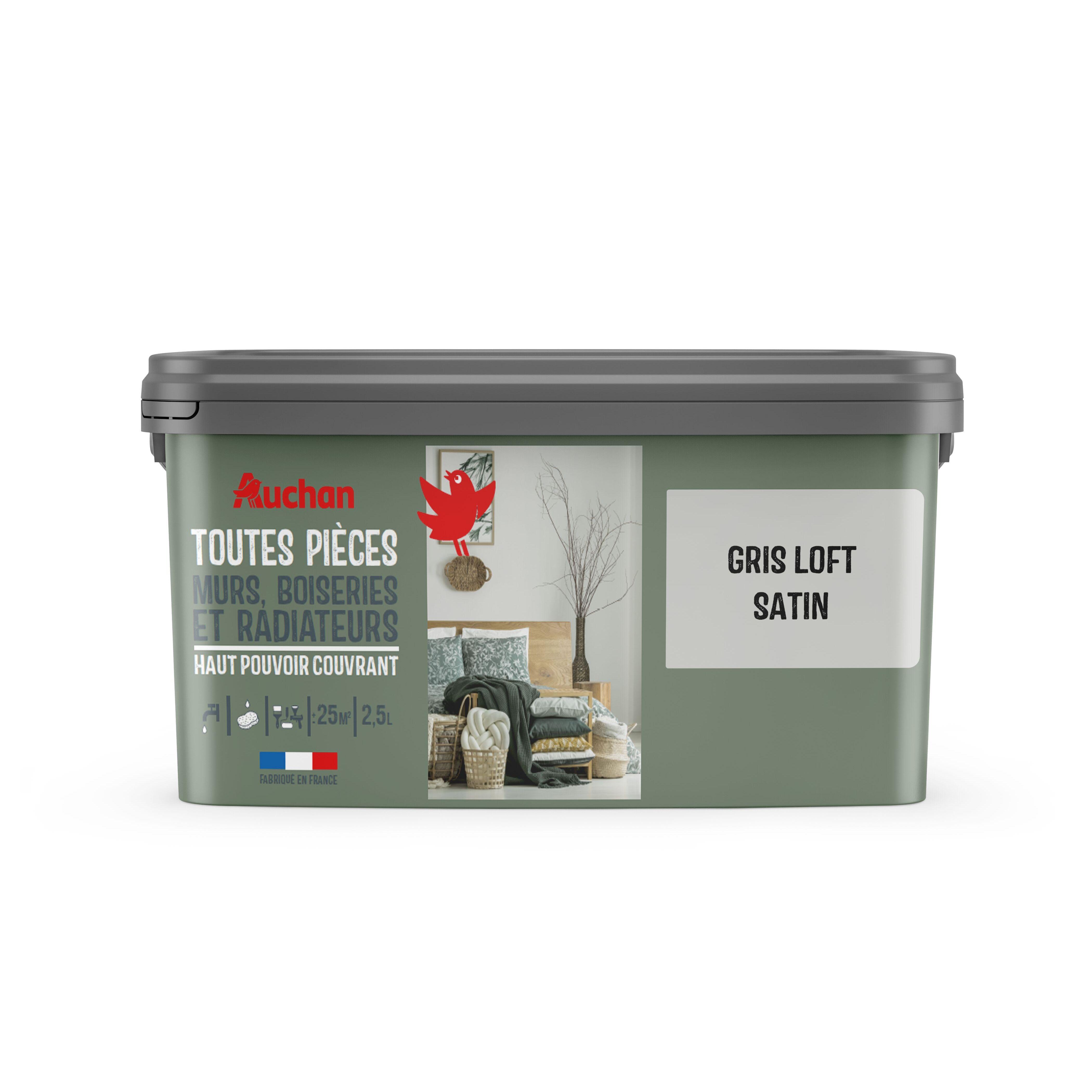 AUCHAN Peinture satin gris clair 2,5l