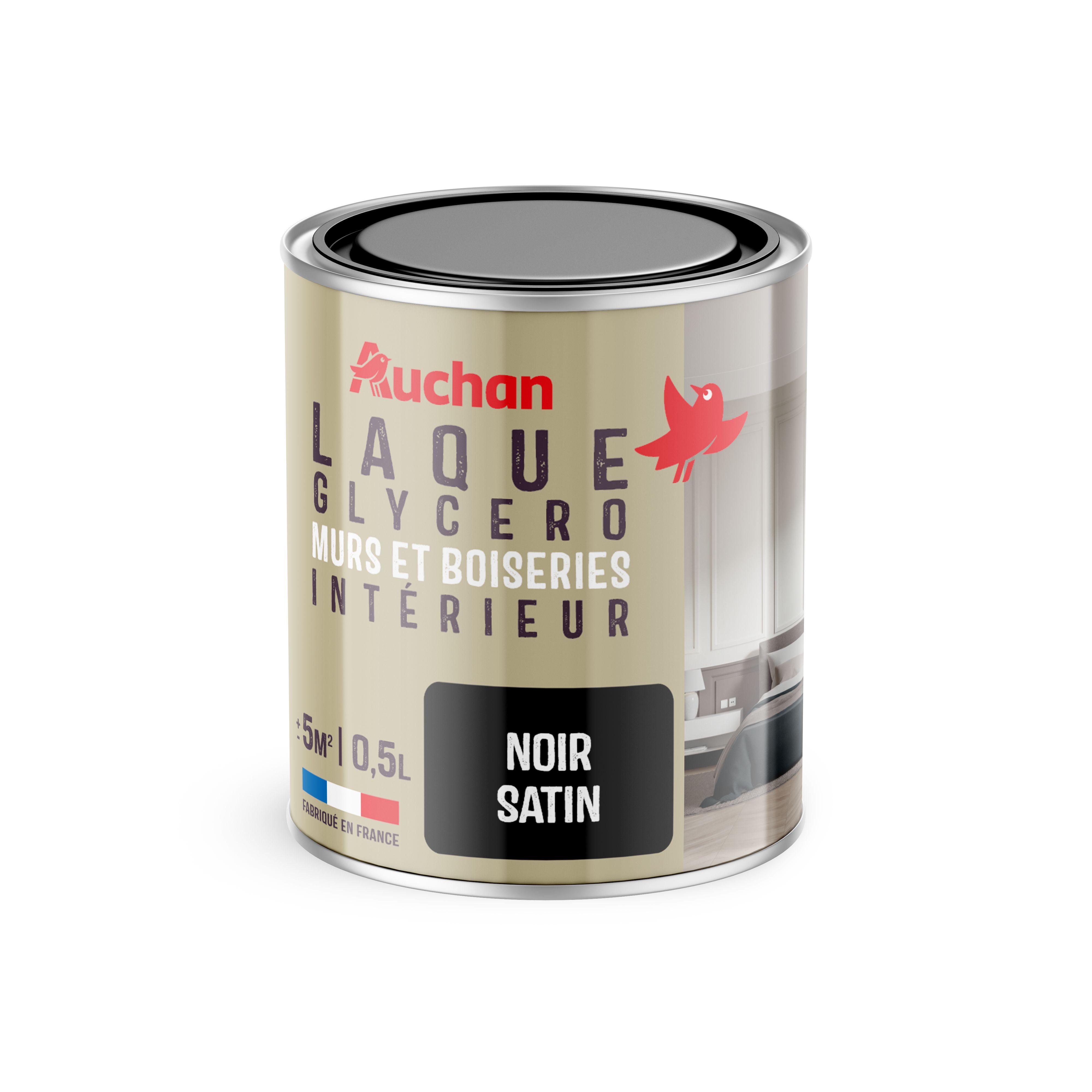 AUCHAN Laque glycero satin noir 0.5l