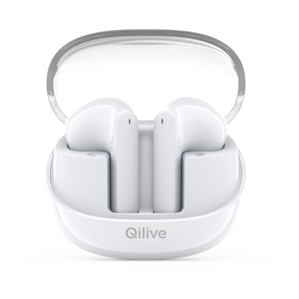 QILIVE Écouteurs Q1049 TWS - Blanc et Transparent