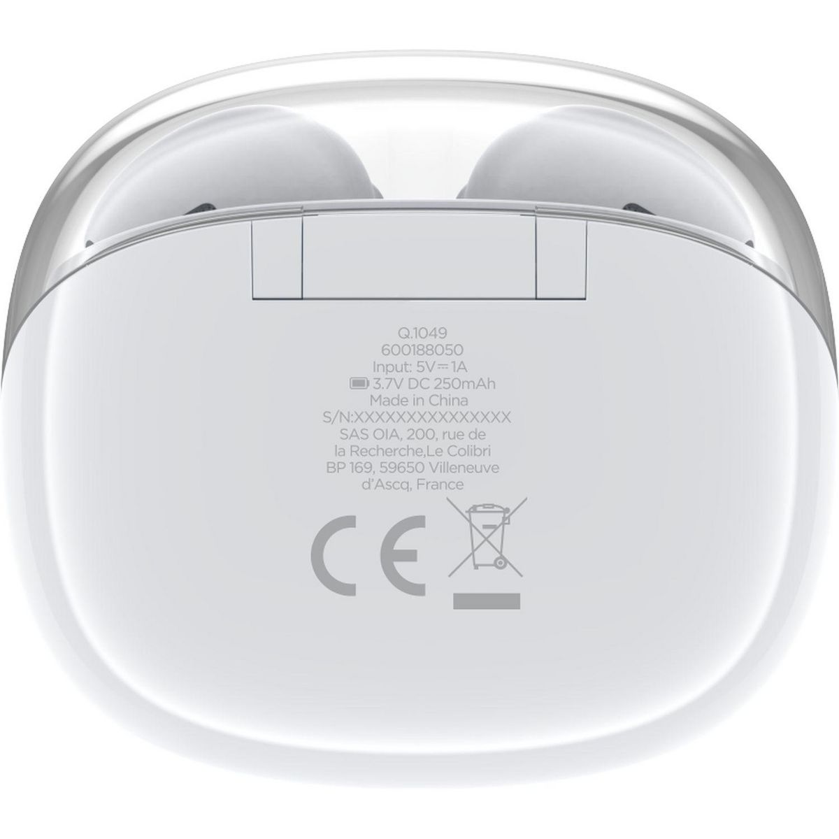 QILIVE Écouteurs Q1049 TWS - Blanc et Transparent