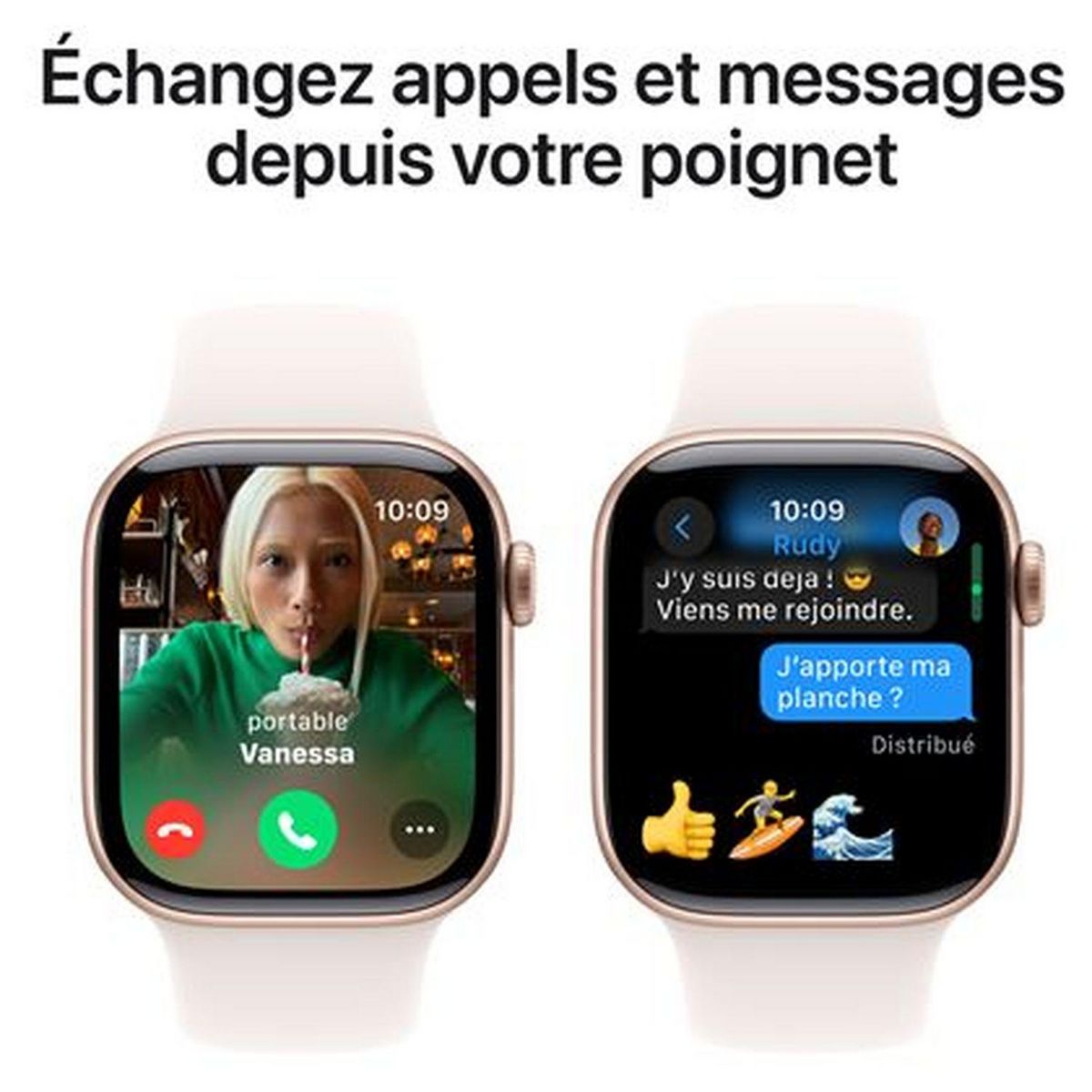 APPLE Montre connectée Watch10 46MM Alu - Or Rose et Blanc