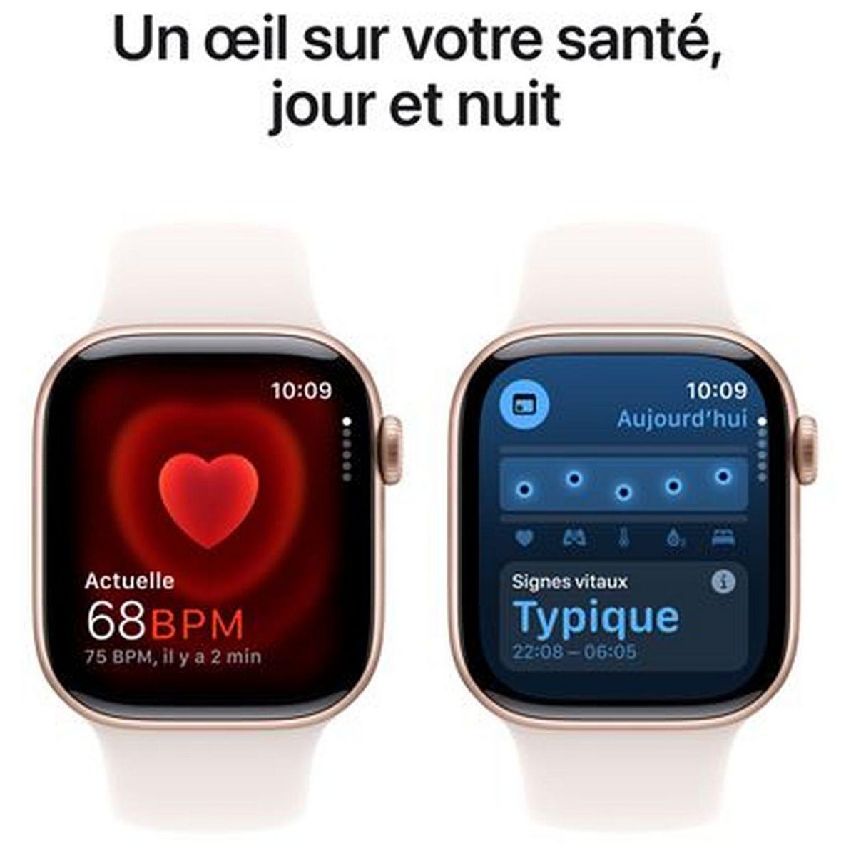 APPLE Montre connectée Watch10 46MM Alu - Or Rose et Blanc