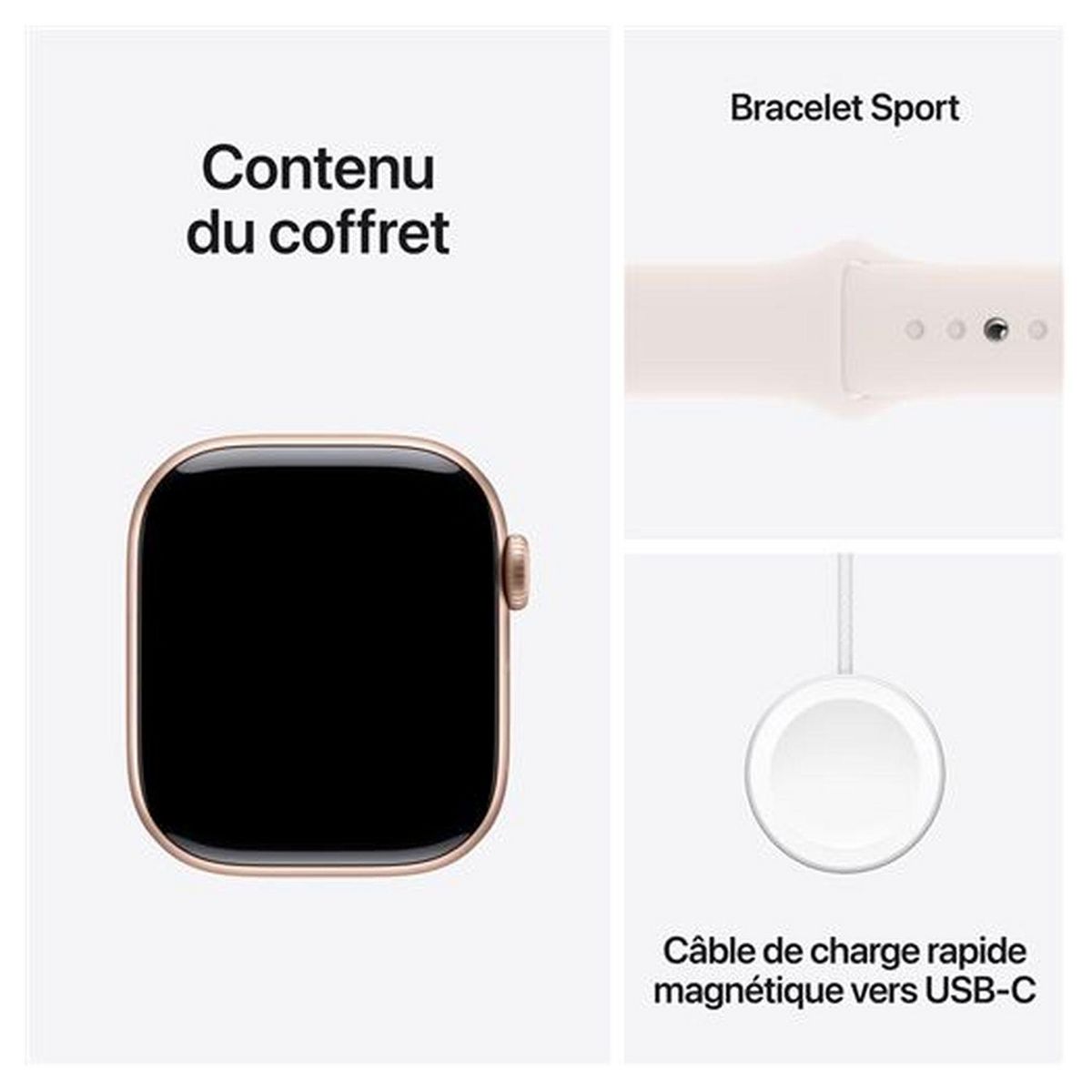 APPLE Montre connectée Watch10 46MM Alu - Or Rose et Blanc