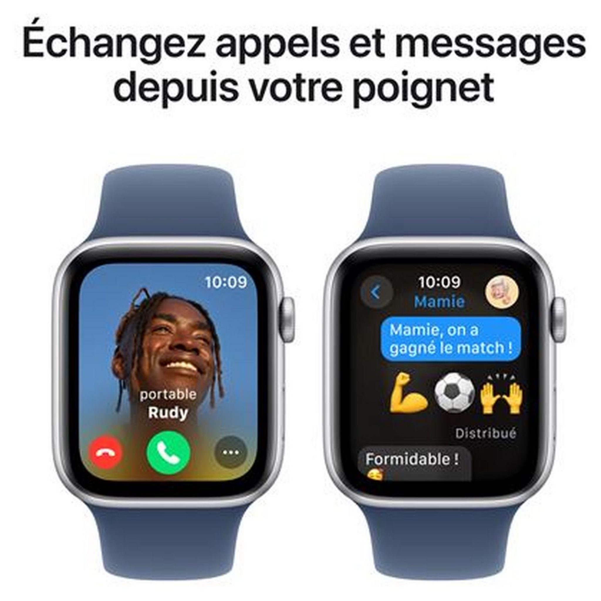 Voir la diapositive 3 : APPLE Montre Connectée Watch SE 2024 44MM Alu - Argent et Bleu