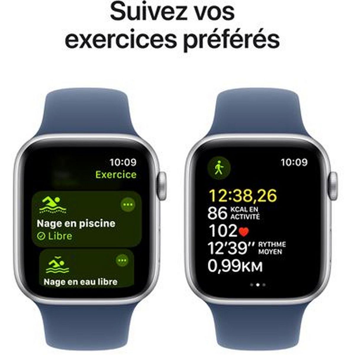 APPLE Montre Connectée Watch SE 2024 44MM Alu - Argent et Bleu